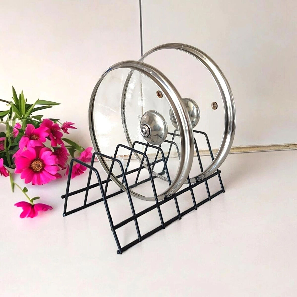  Tabaklık Rafı- Tencere Kapak Düzenleyici-Tabak Kurutmalık -6 Bölmeli  Stand