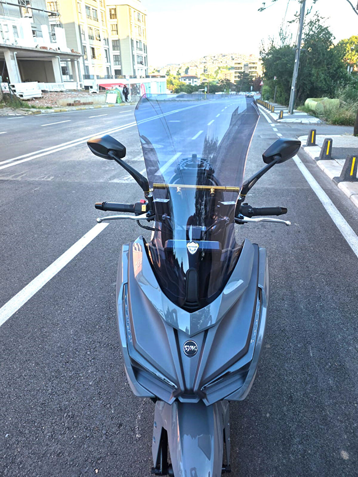 MOTOCAM Sym JET 14 EVO 200 PLUS Siperlik Ön Cam 2023-2025 Model 58cm Füme Renkli 4mm