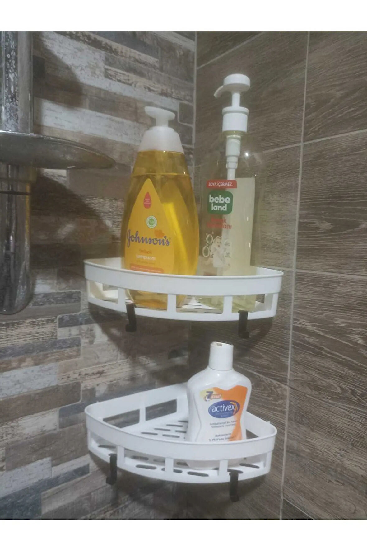 Beyaz Yapışkanlı Duş Bayo Mutfak Köşe Sabunluğu Takım