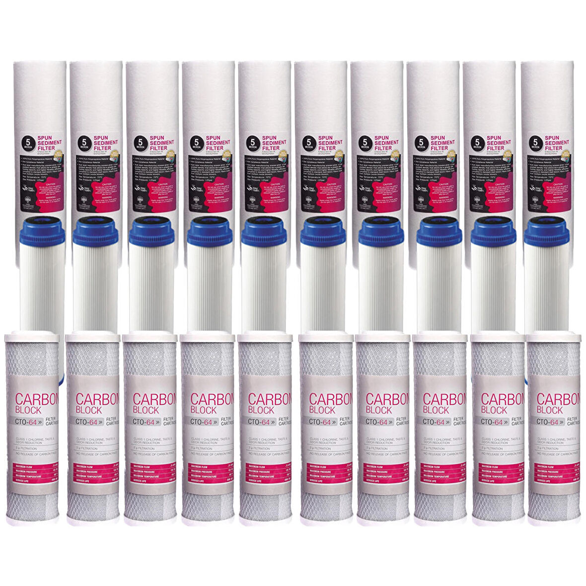 Açık Kasa Su Arıtma Cihazı Filtresi ,Ön Filtre Seti 10'lu Set