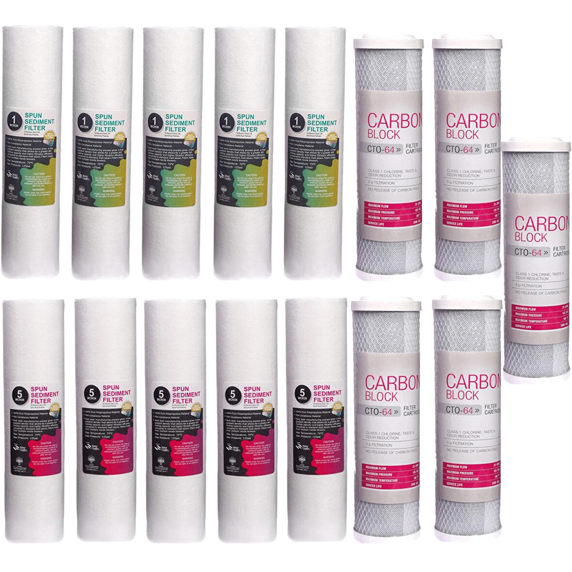 Açık Kasa Su Arıtma Cihazı Ön Filtre Paketi 5 Takım