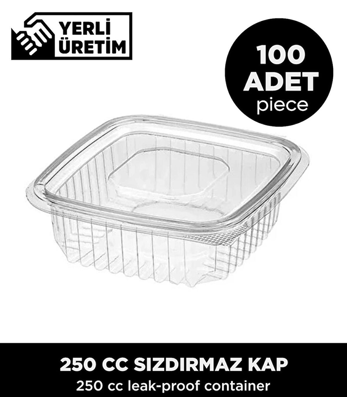 250 CC Sızdırmaz Kap - 100 Adet