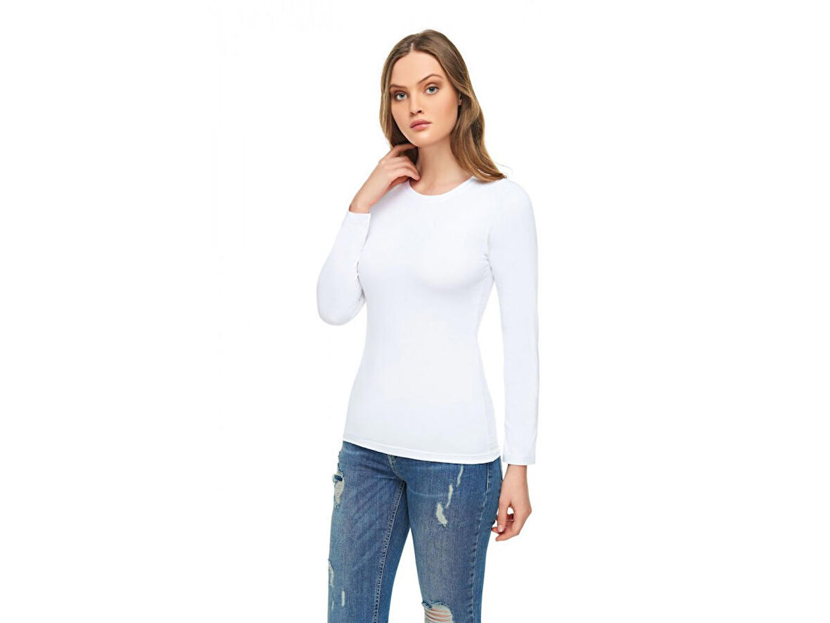 Tutku Elit 6 Adet Beyaz Renk Uzun Kollu Atlet Fanila