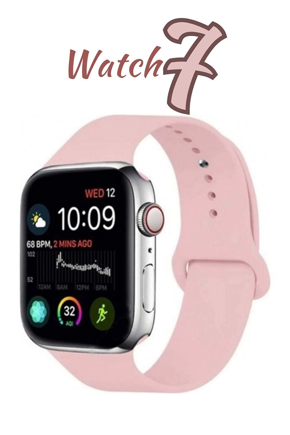 Watch 7 Serisi Bluetooth Bildirim Arama Smart Watch Rose Gold Saat