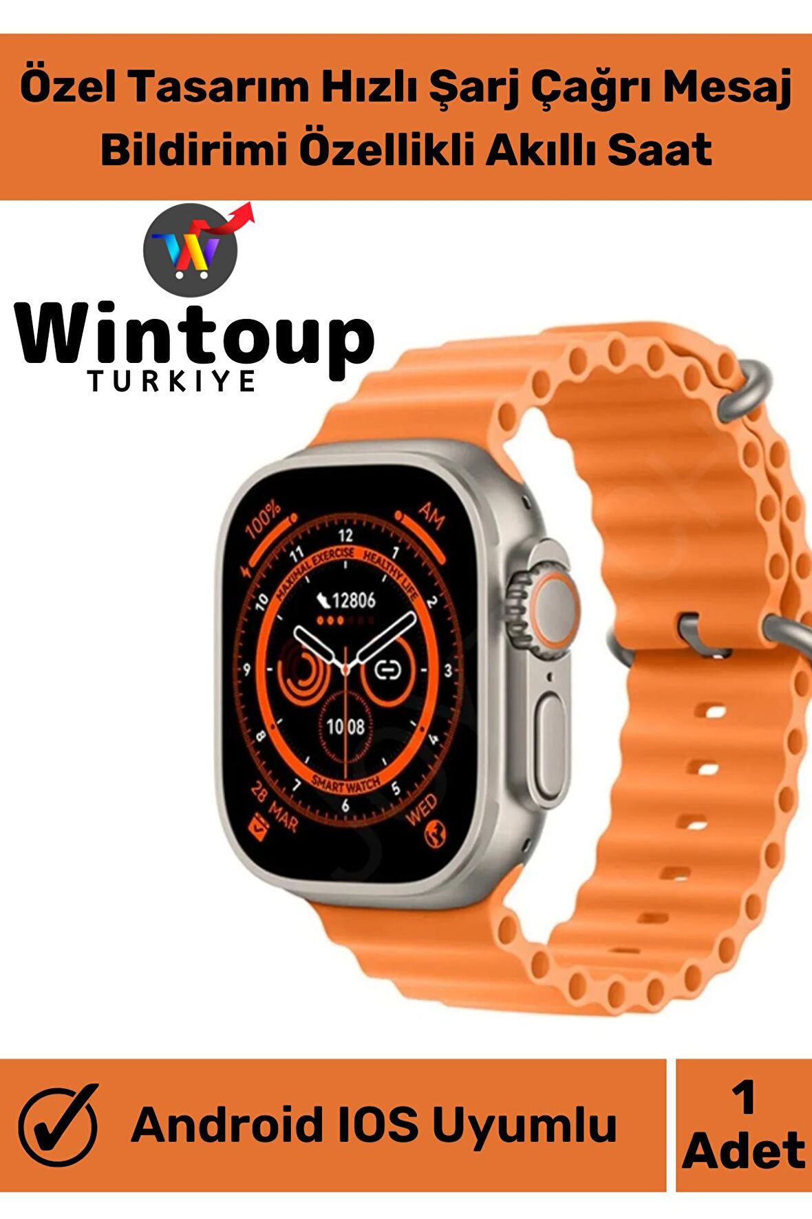 Watch 8 Akıllı Saat T800 Bluetooth Ultra Akıllı Saat Ios Andorid Uyumlu Smartwatch 49 Mm