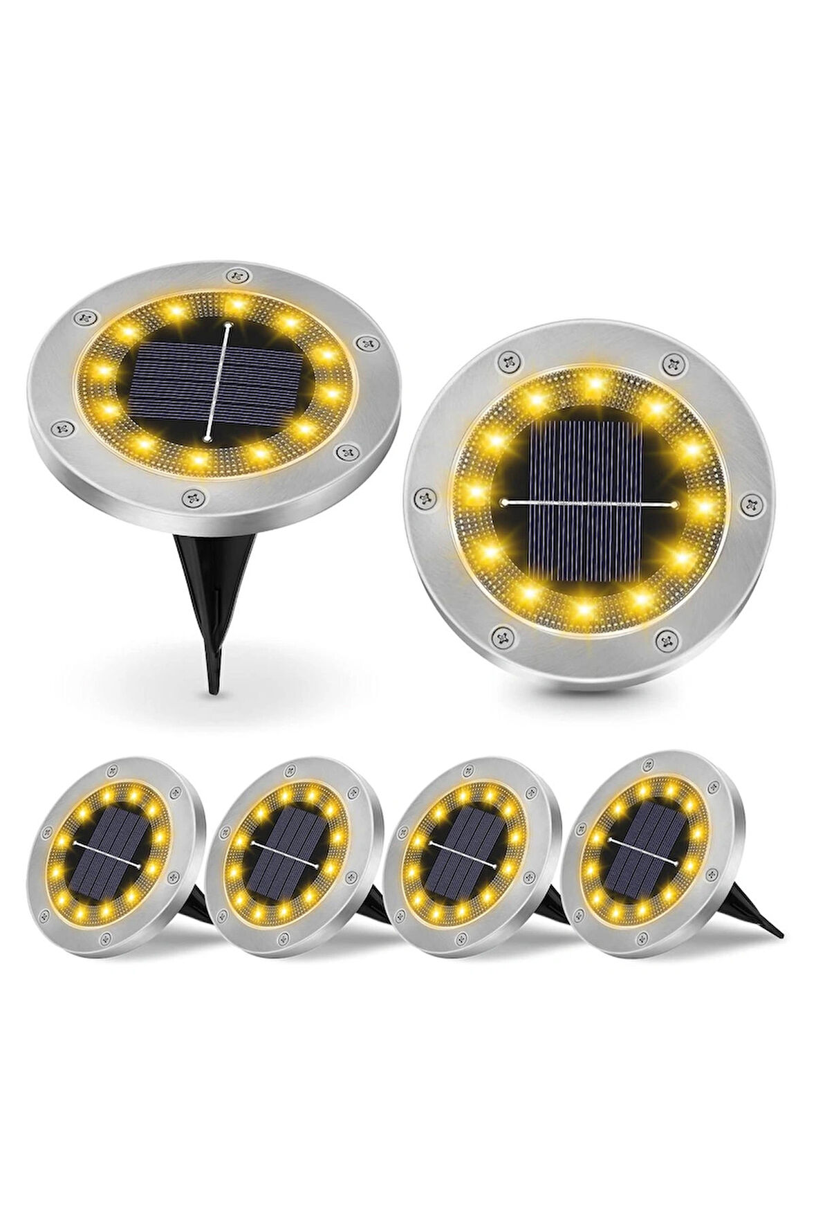 Solar Işık 4'lü Paket - Güneş Enerjili Bahçe Aydınlatması Yol Işığı Bahçe Aydınlatma Led Işık