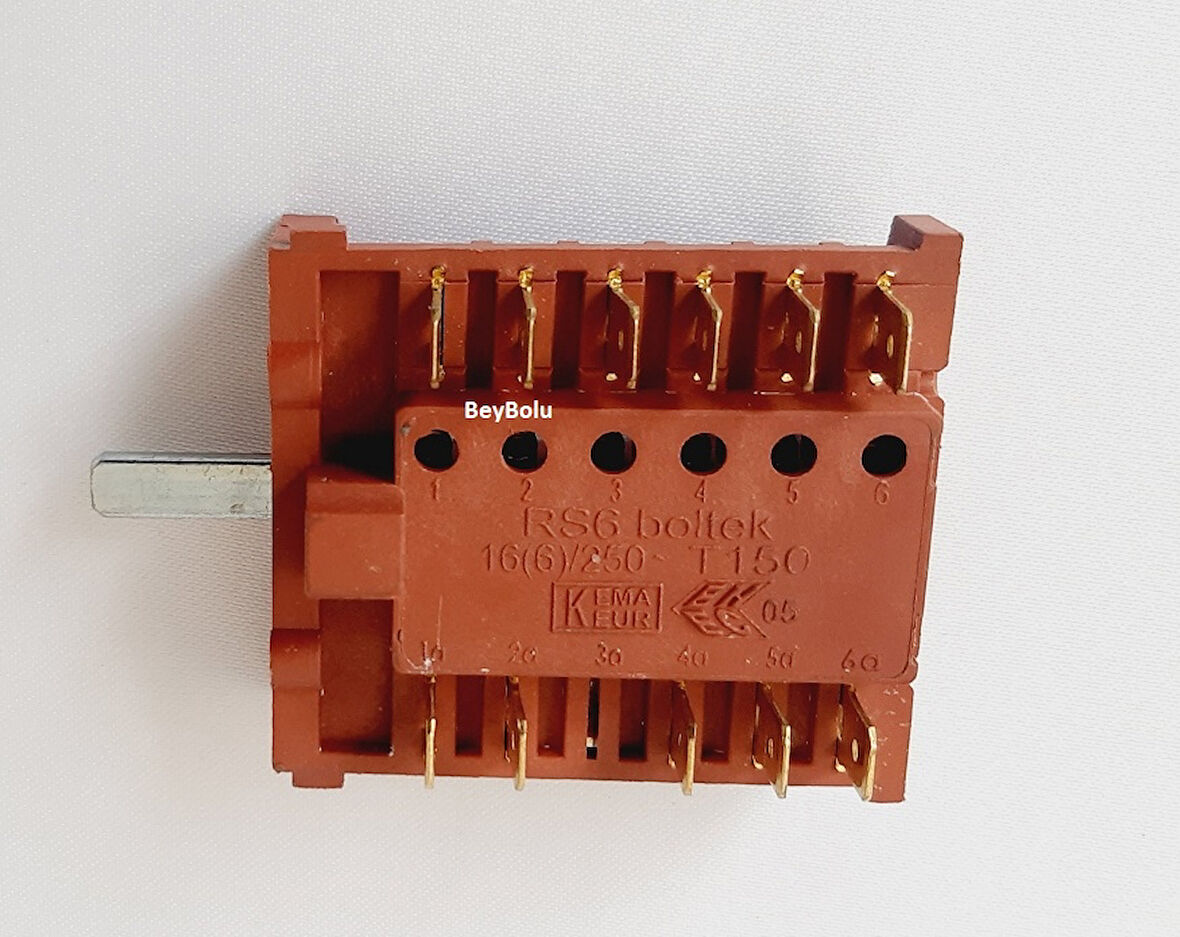 Fırın Komutatör 6+5 , Fırın Kademe Anahtarı 6 konum  + off