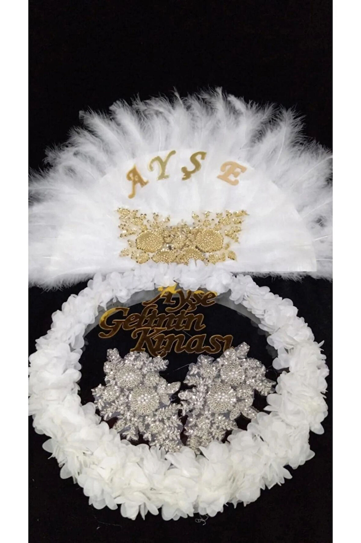 Isme Özel Kına Yelpazesi Ve Gelin Tefi Seti Lazer Güllü Deri Tef Vurmalı Çalgı Def Kına Gecesi Kına