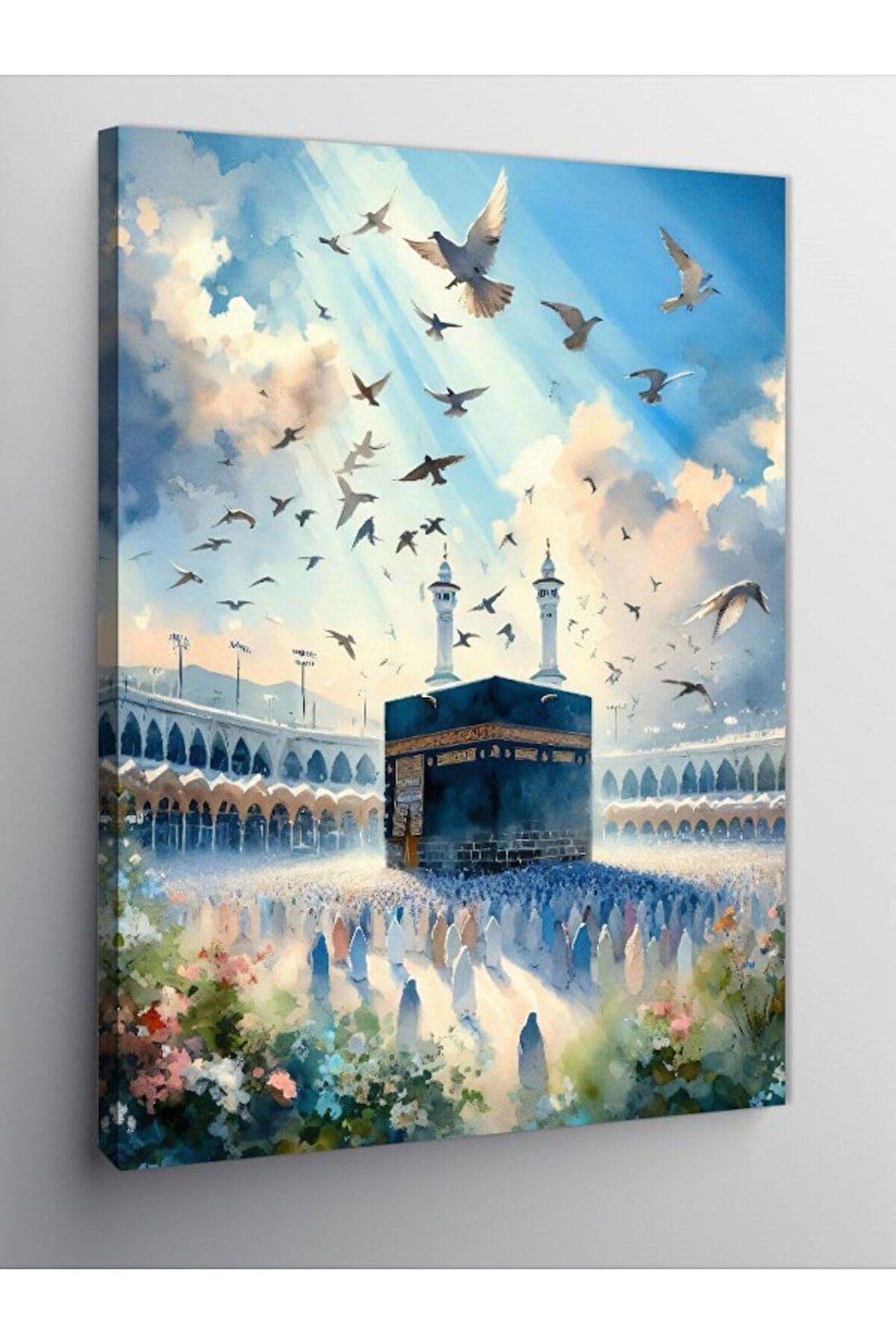 Kanvas Tablo Güvercinler Ve Kabe, 50cm x 70cm