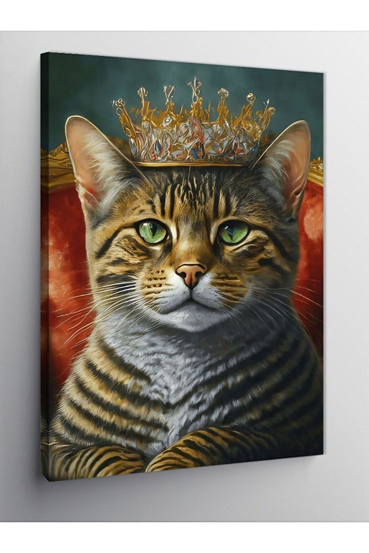 Kanvas Tablo Kral Taçlı Kedi 50 X 70 Cnvsdkey-125557-50-70