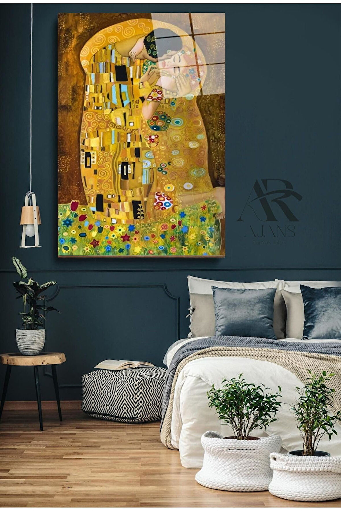 Kanvas Tablo Ilk Öpücük Dekoratif Cam Tablo 50 X 70
