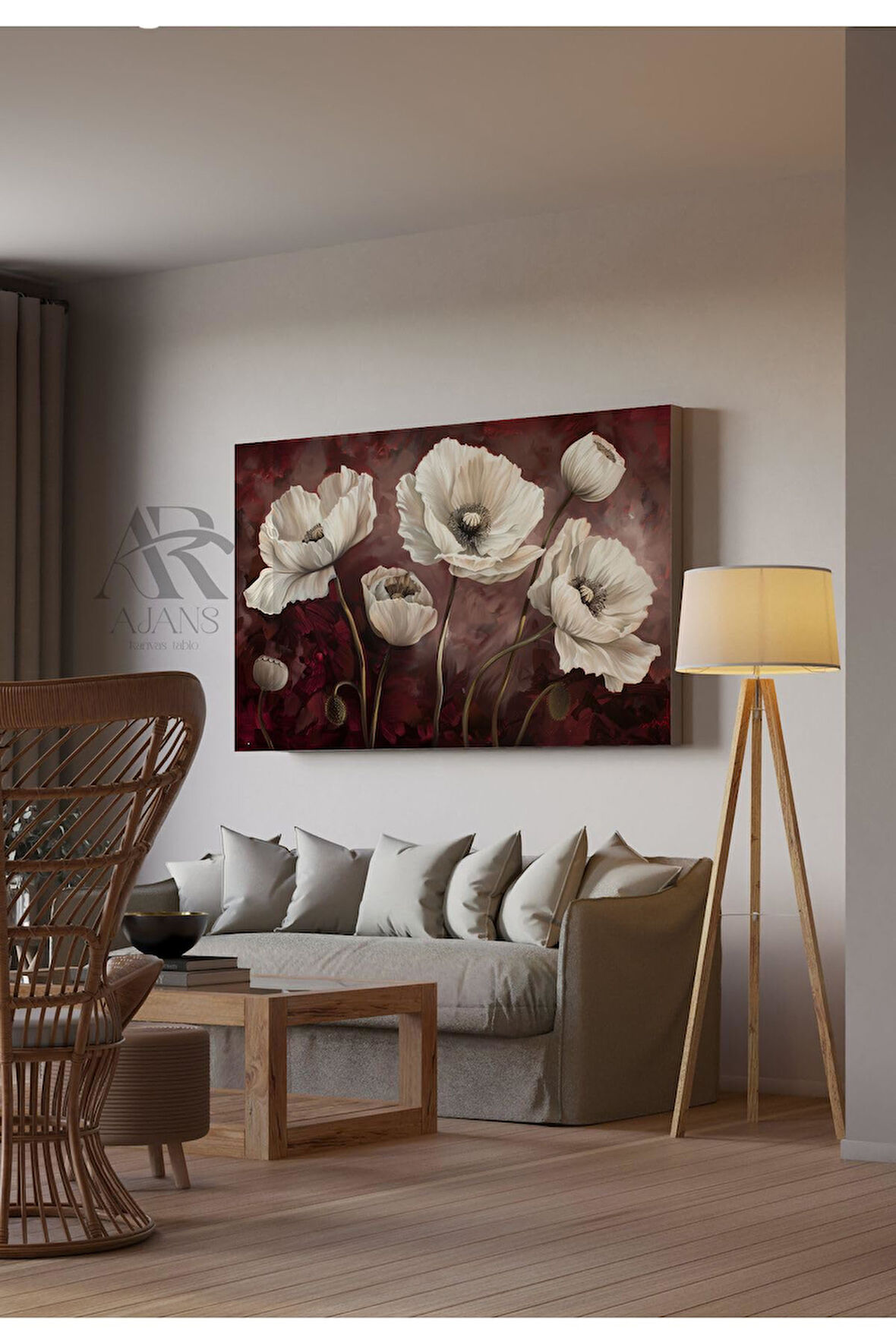 Kanvas Tablo Kırmızı Armoni Dekoratif Kanvas Tablo 40 X 60