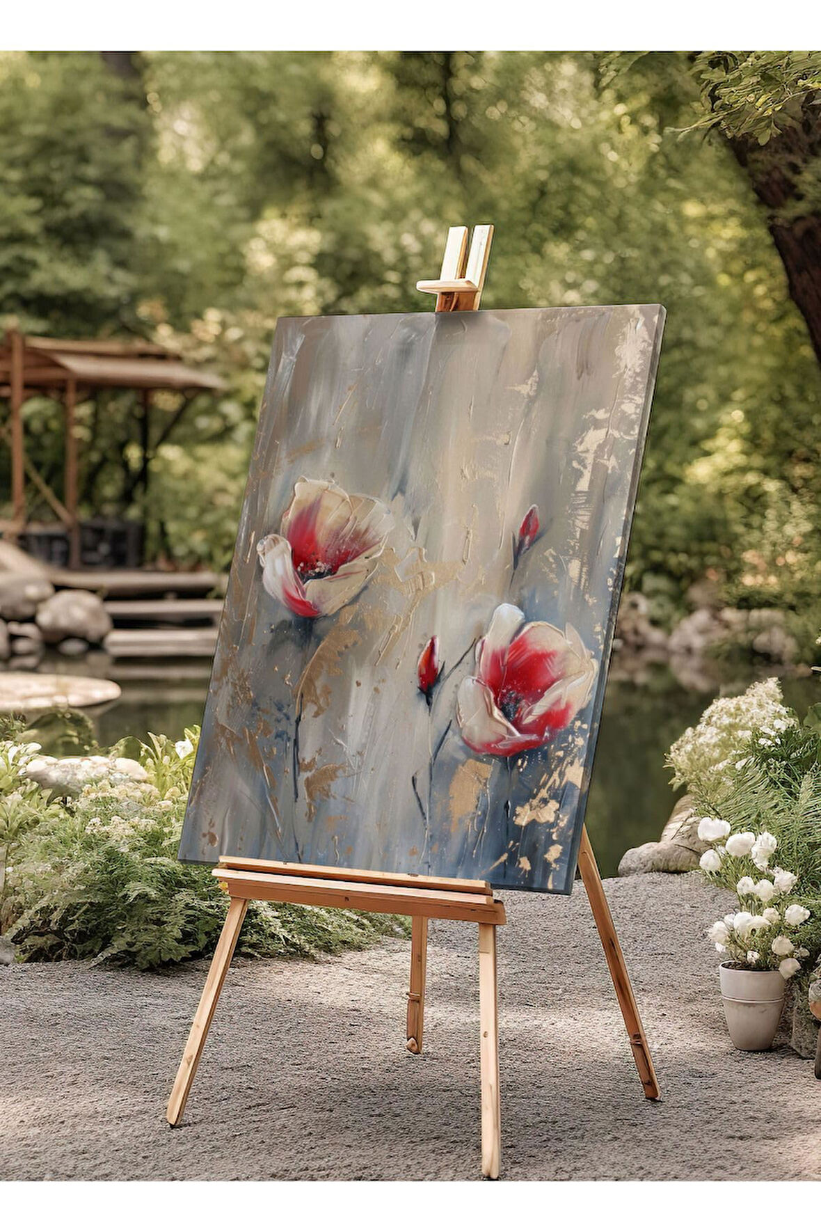 Kanvas Tablo Güllerin Senfonisi Yağlı Boya Görünümlü Kanvas Tablo 50 X 70