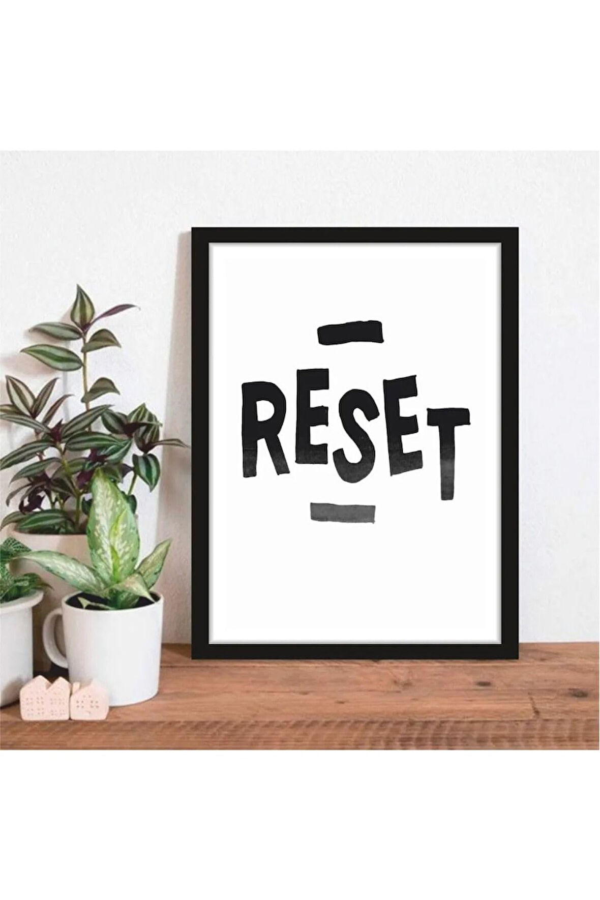 Kanvas Tablo Reset Temalı Siyah Çerçeve Görünümlü Mdf Tablo 30 X 40