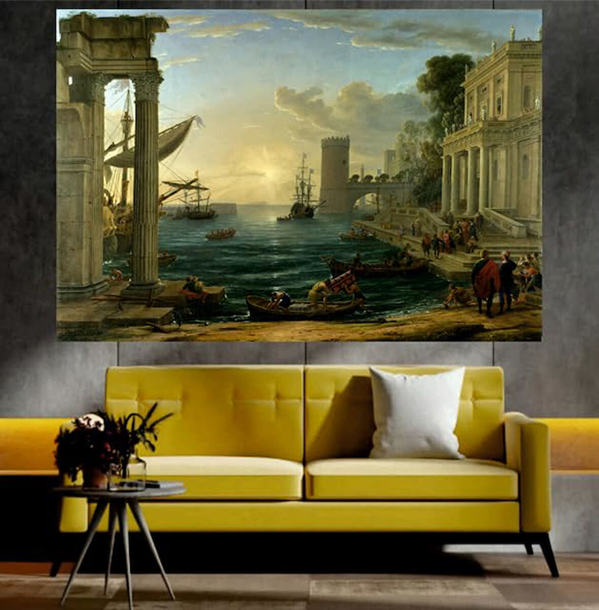 Eski Şehir Manzaralı Sanatsal Dekoratif Duvar Tablosu (50x70 cm)