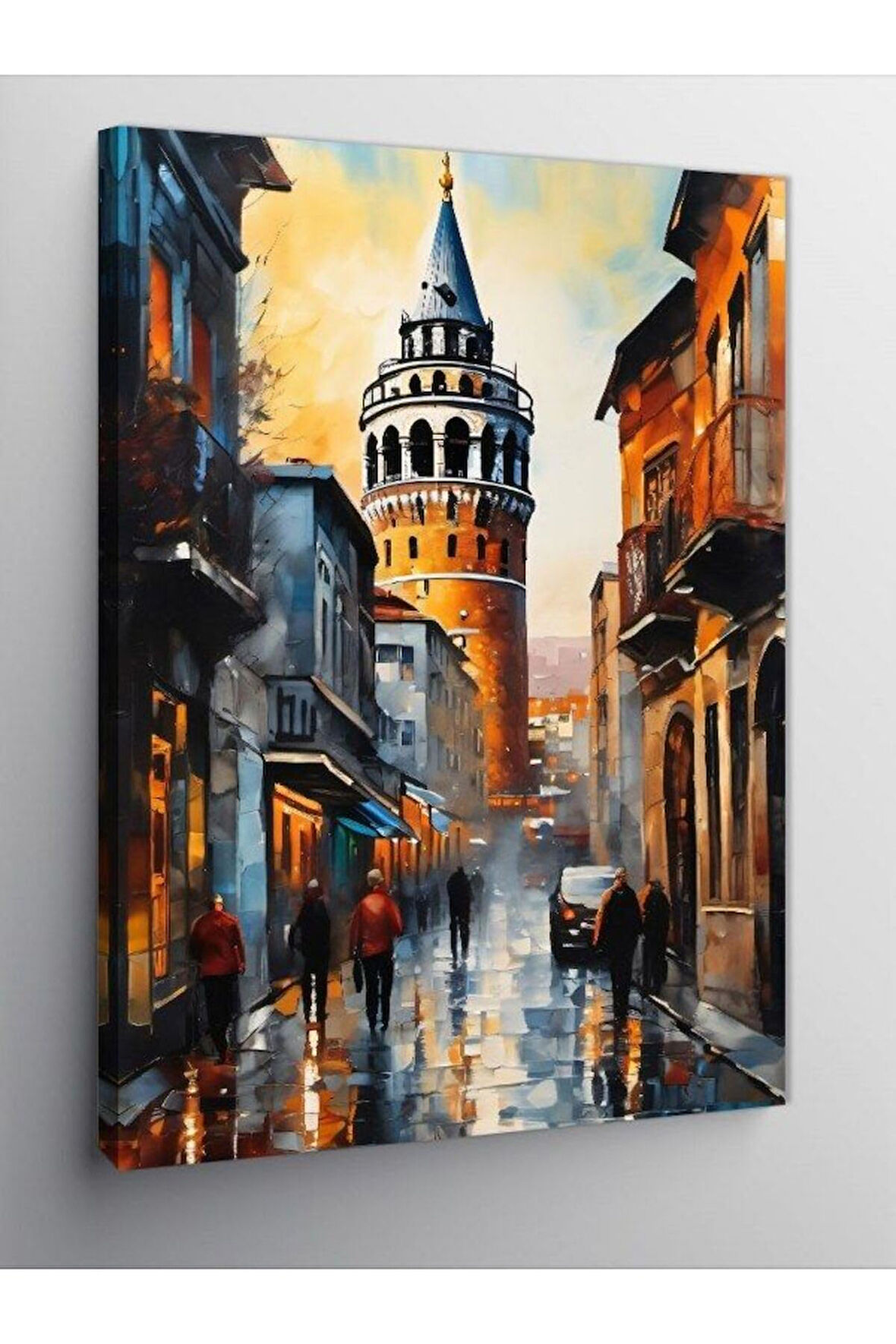 Kanvas Tablo Yağlı Boya İstanbul Galata Kulesi, 70cm x 100cm