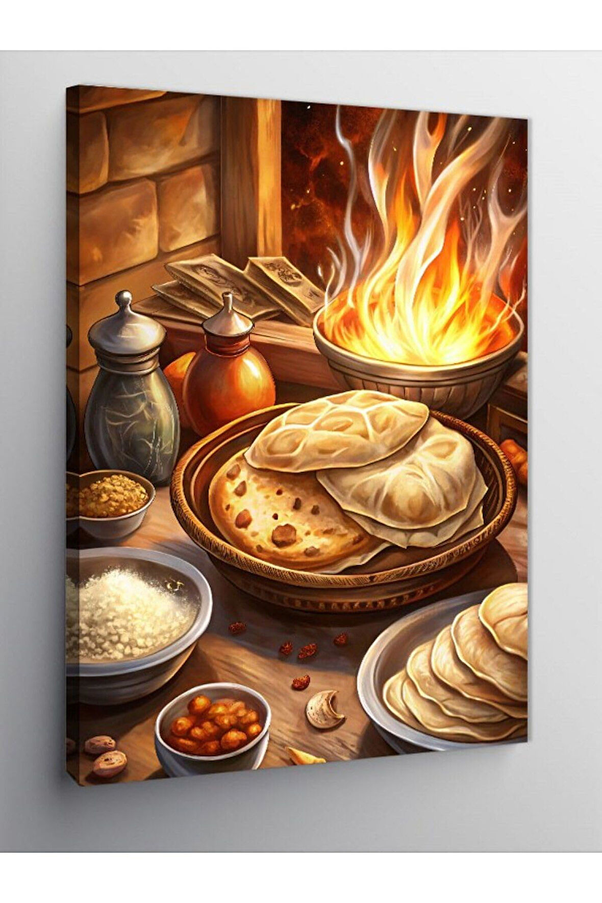 Kanvas Tablo Tandırda Yemek Pişirme 70 X 100 Cnvsdkey-123429-70-100