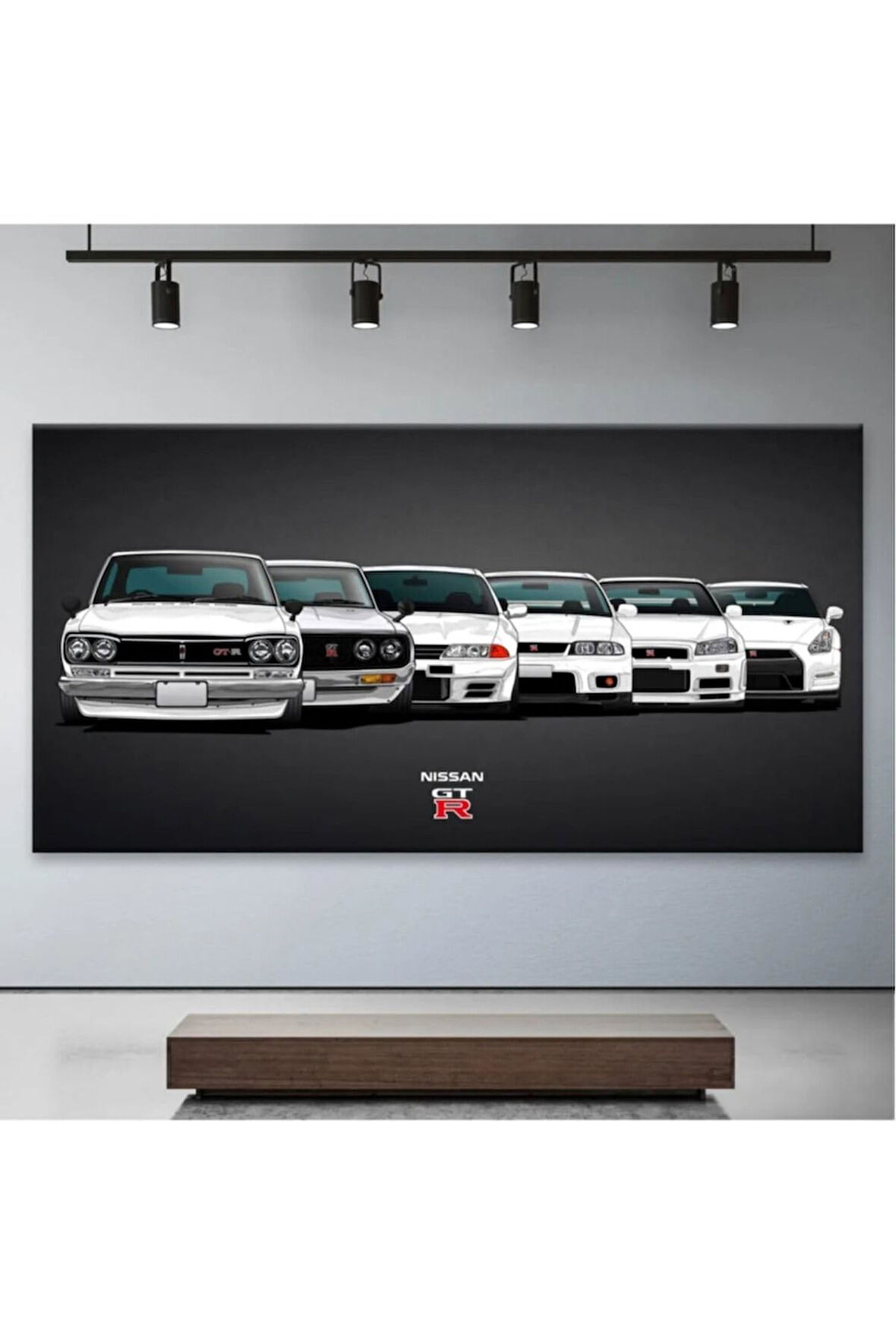 Kanvas Tablo Nissan Gtr Araba Koleksiyonu Dekoratif Kanvas Tablo 30 X 60