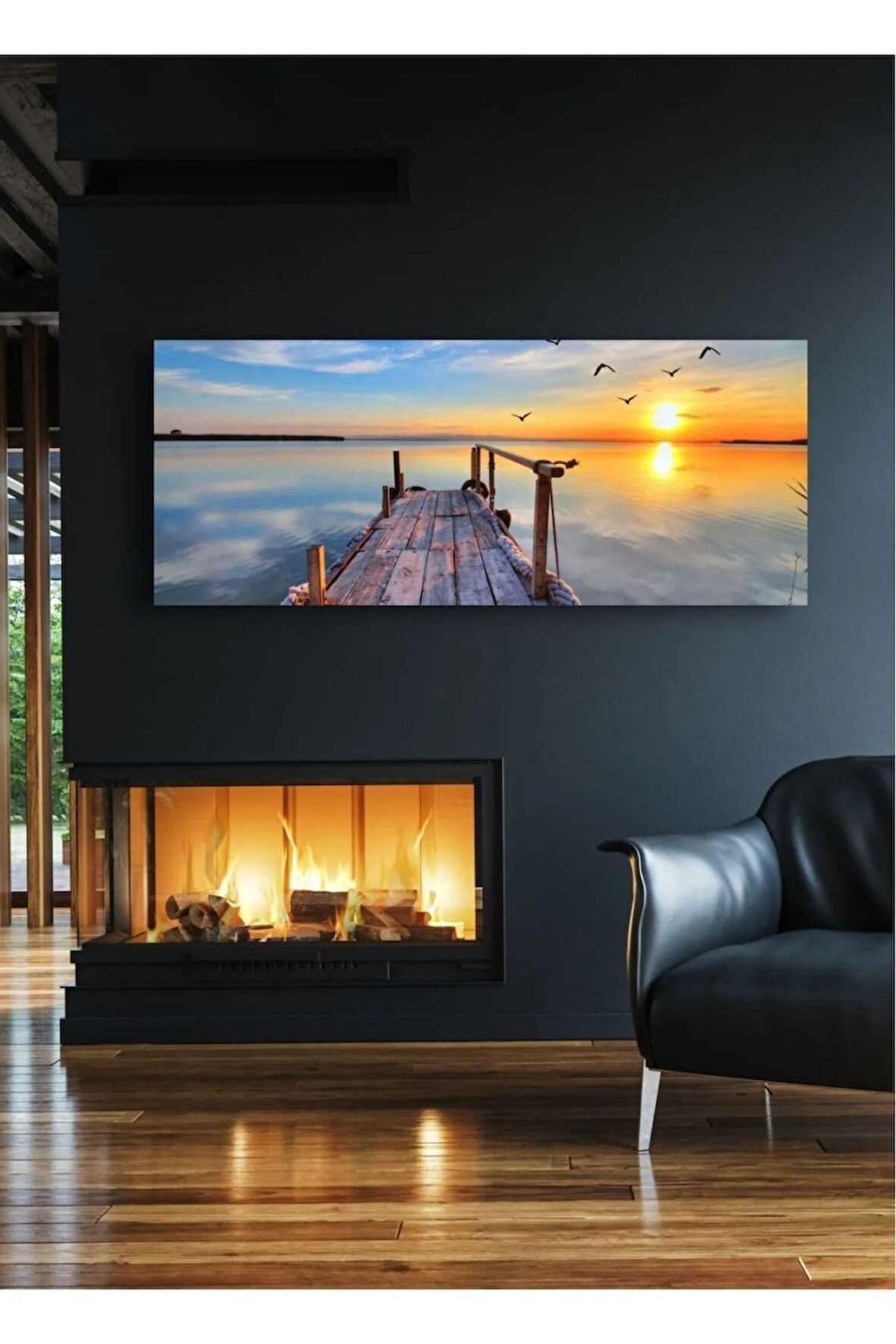 Kanvas Tablo Deniz Ve Gün Batımı Manzaralı Kanvas Tablo 40 X 60