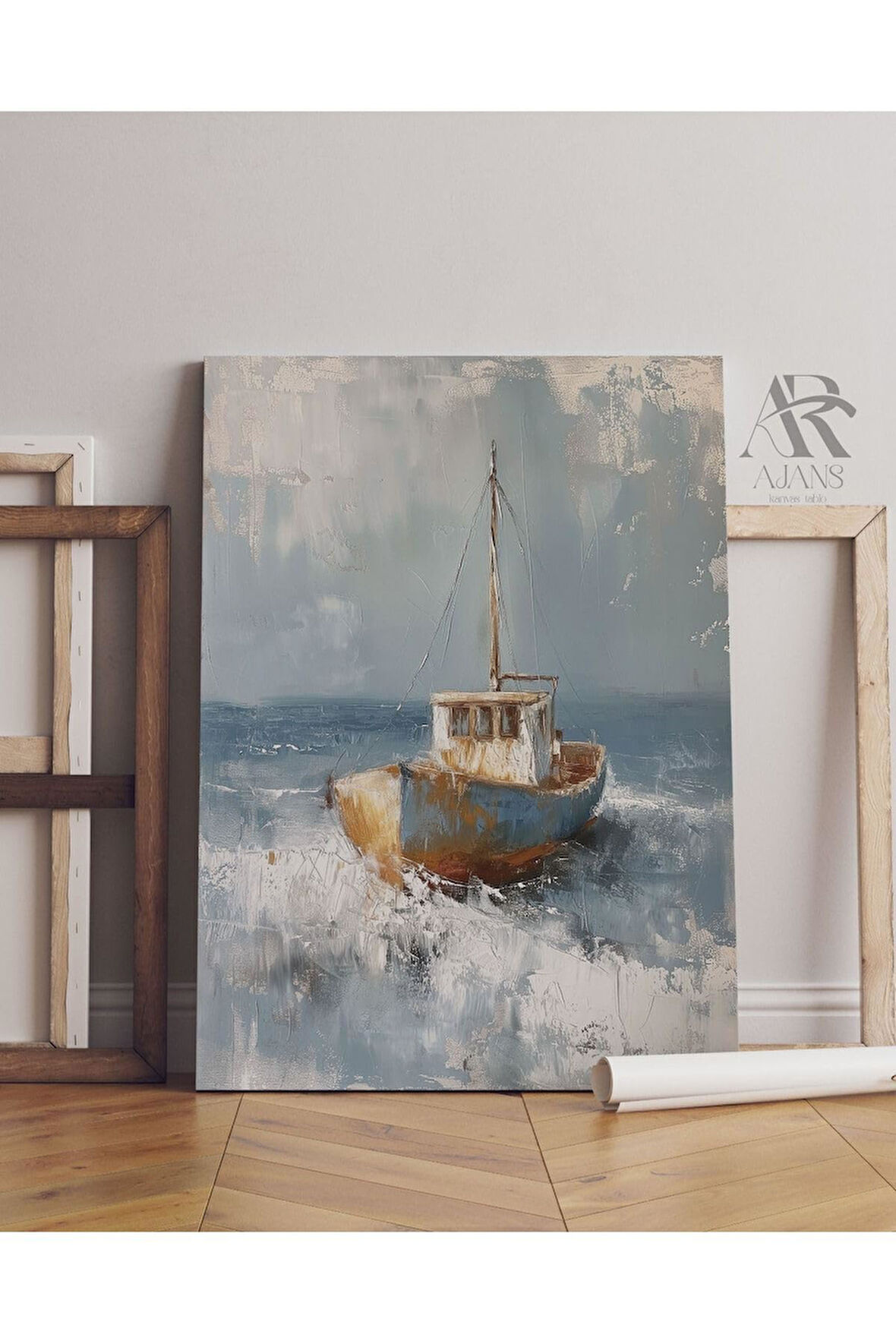Kanvas Tablo Fırtınalı Deniz Dekoratif Kanvas Tablo 35 X 50