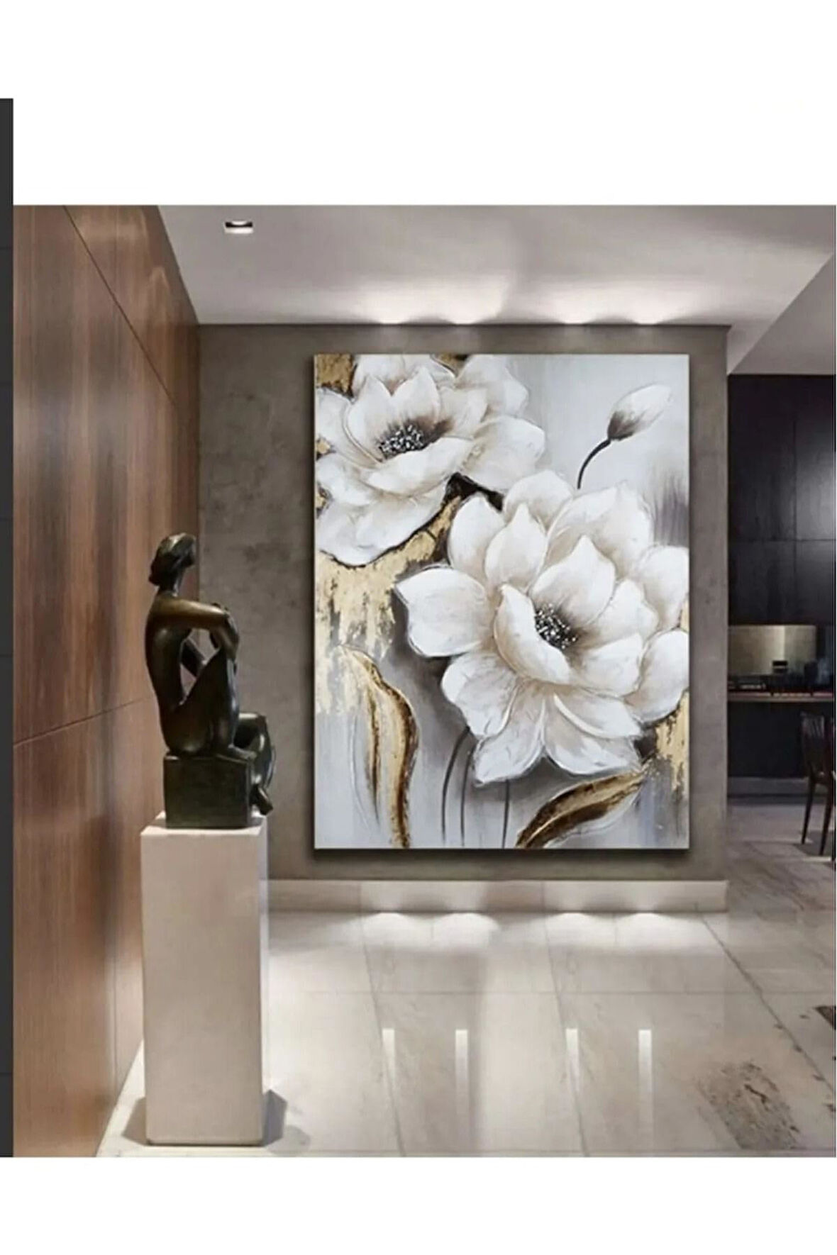 Kanvas Tablo Modern Tasarım Çiçek Kanvas Gülen Tablo 30 X 40