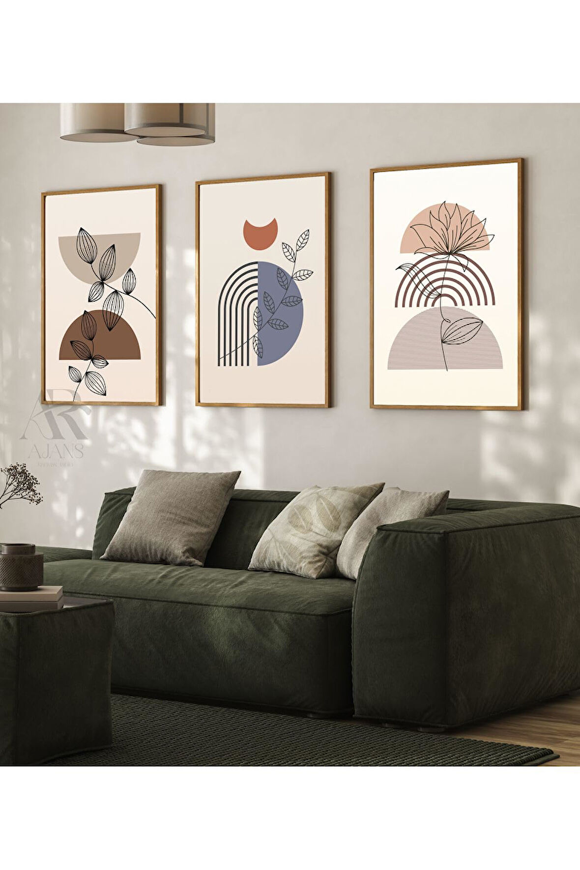 Kanvas Tablo Kahvenin Tonları Pinterest Stil Çerçeve Görünümlü 3'Lü Set Tablo 20 X 30