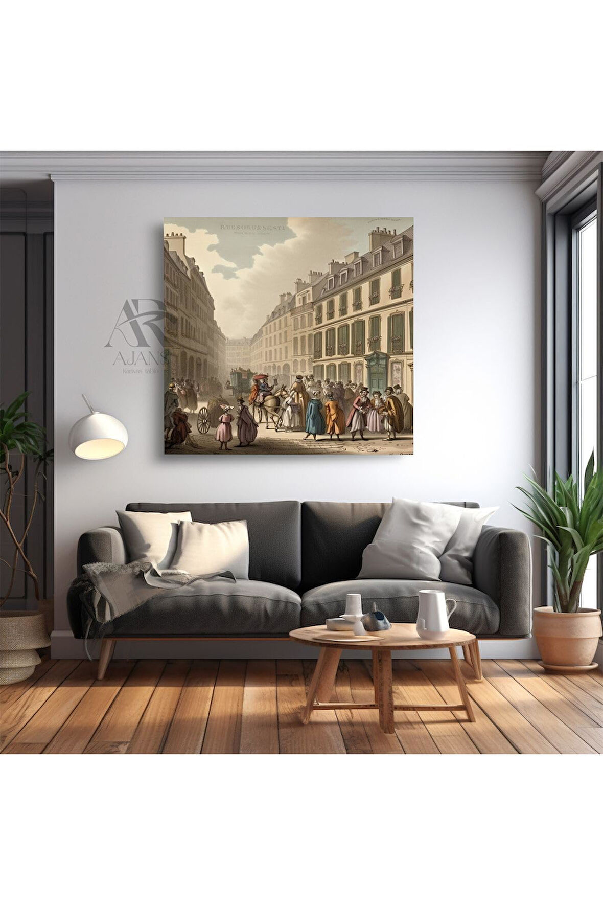 Kanvas Tablo Eski Paris Sokakları Dekoratif Kanvas Tablo 60 X 60