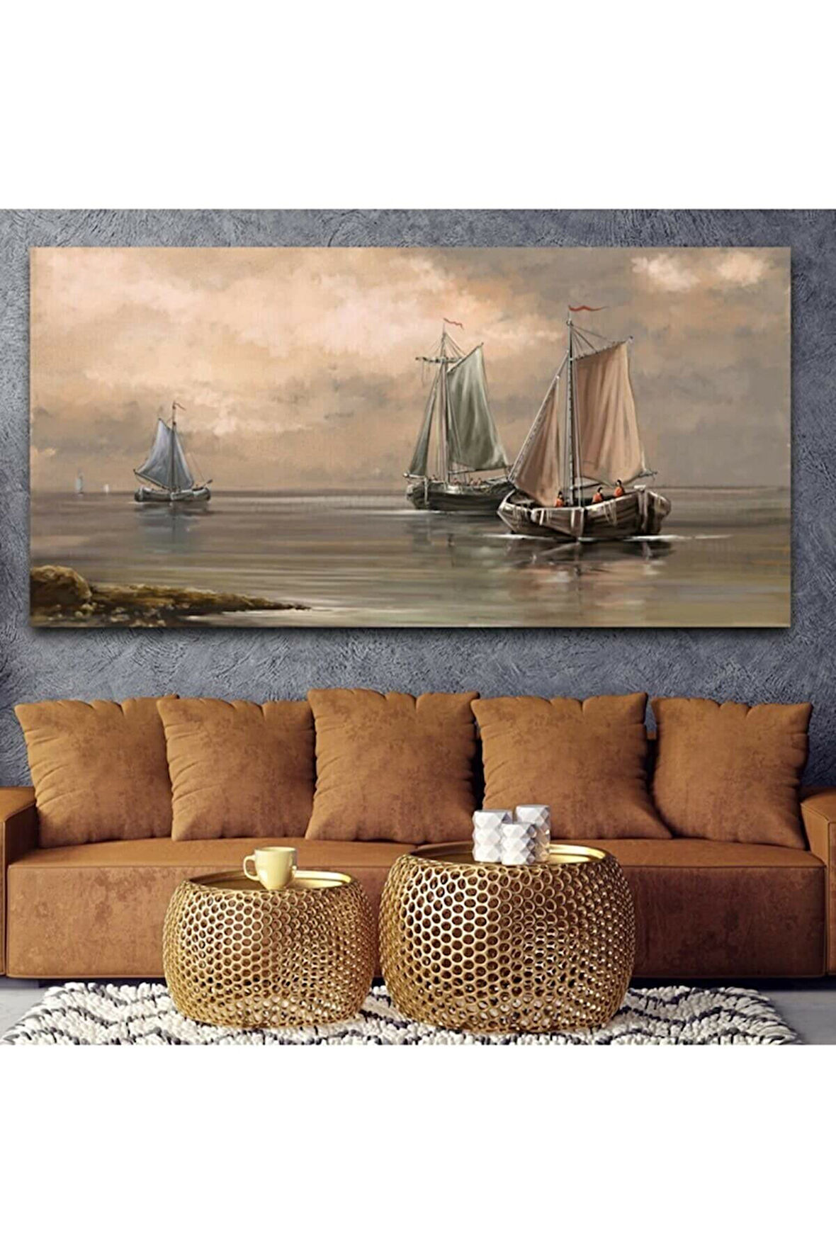Yağlı Boya Görünümlü Manzara Kanvas Tablo 60 x 120 cm