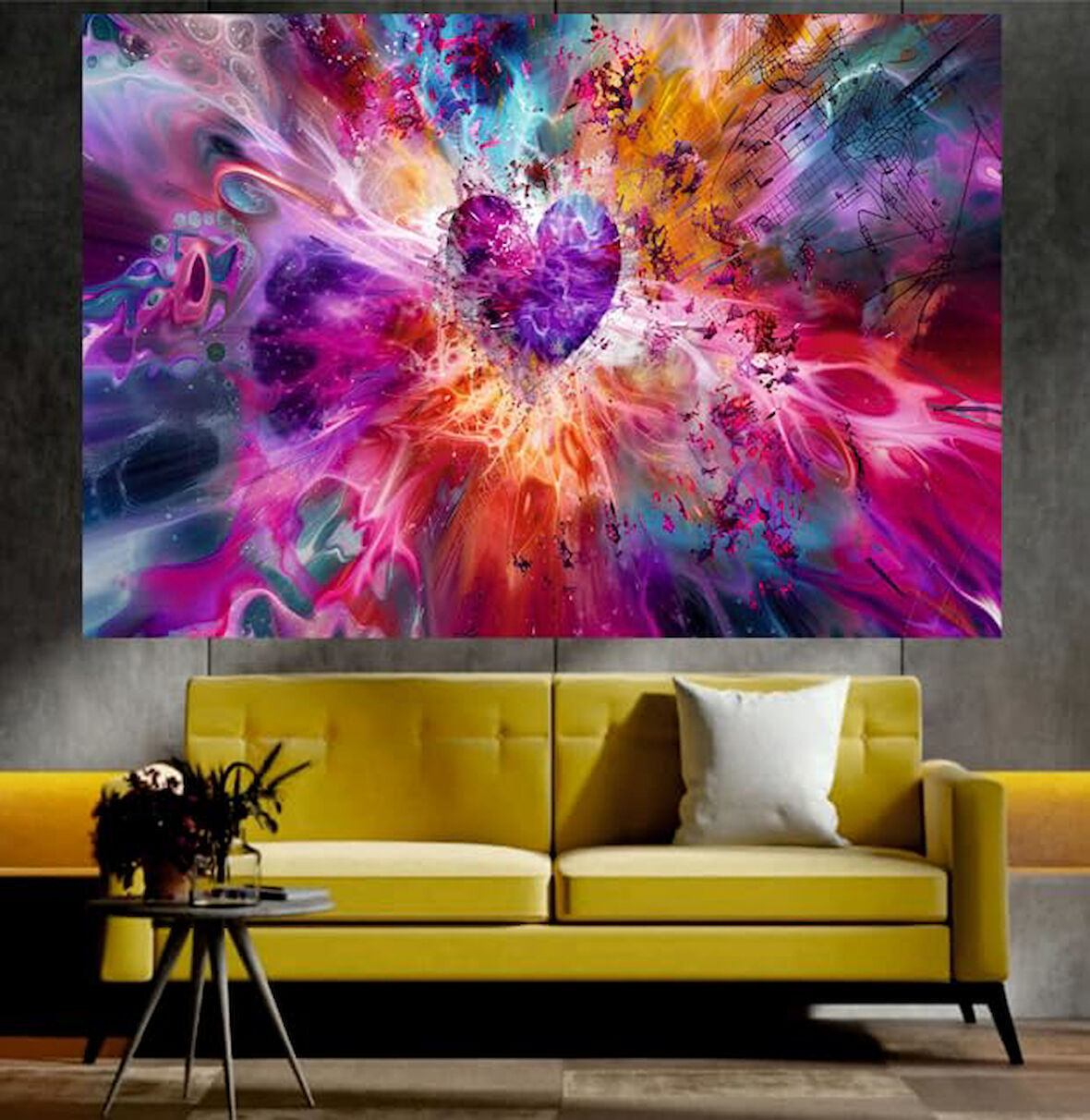 Sürreal Renkli Sanatsal Dekoratif Duvar Tablo (70x100 cm)