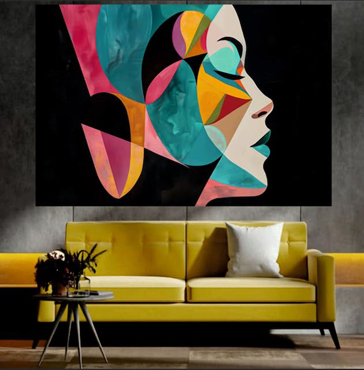 Kadın Temalı Sürreal Sanatsal Dekoratif Duvar Tablosu (70x100 cm)