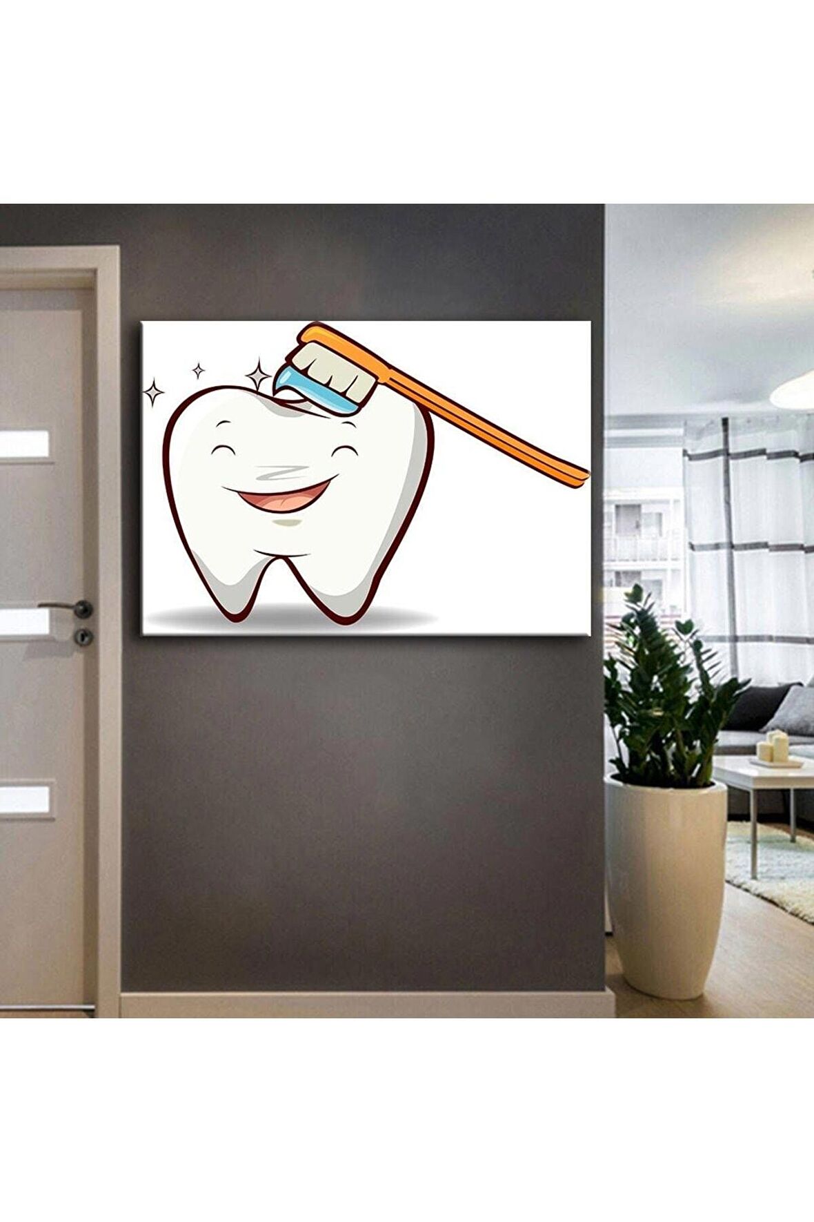 Ağız Ve Diş Sağlığı Polikliniği Tabloları Dekoratif Diş, Dekoratif Dişçi, Dişçi Dekorasyonu KanvasSp