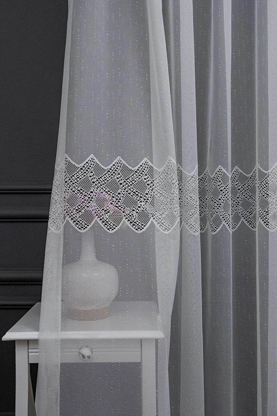 Farbateks Dikim Ara Damask Tasarım Yeni Model Ütü Istemez Kırışmaz 2kat Pileli Tül Perde