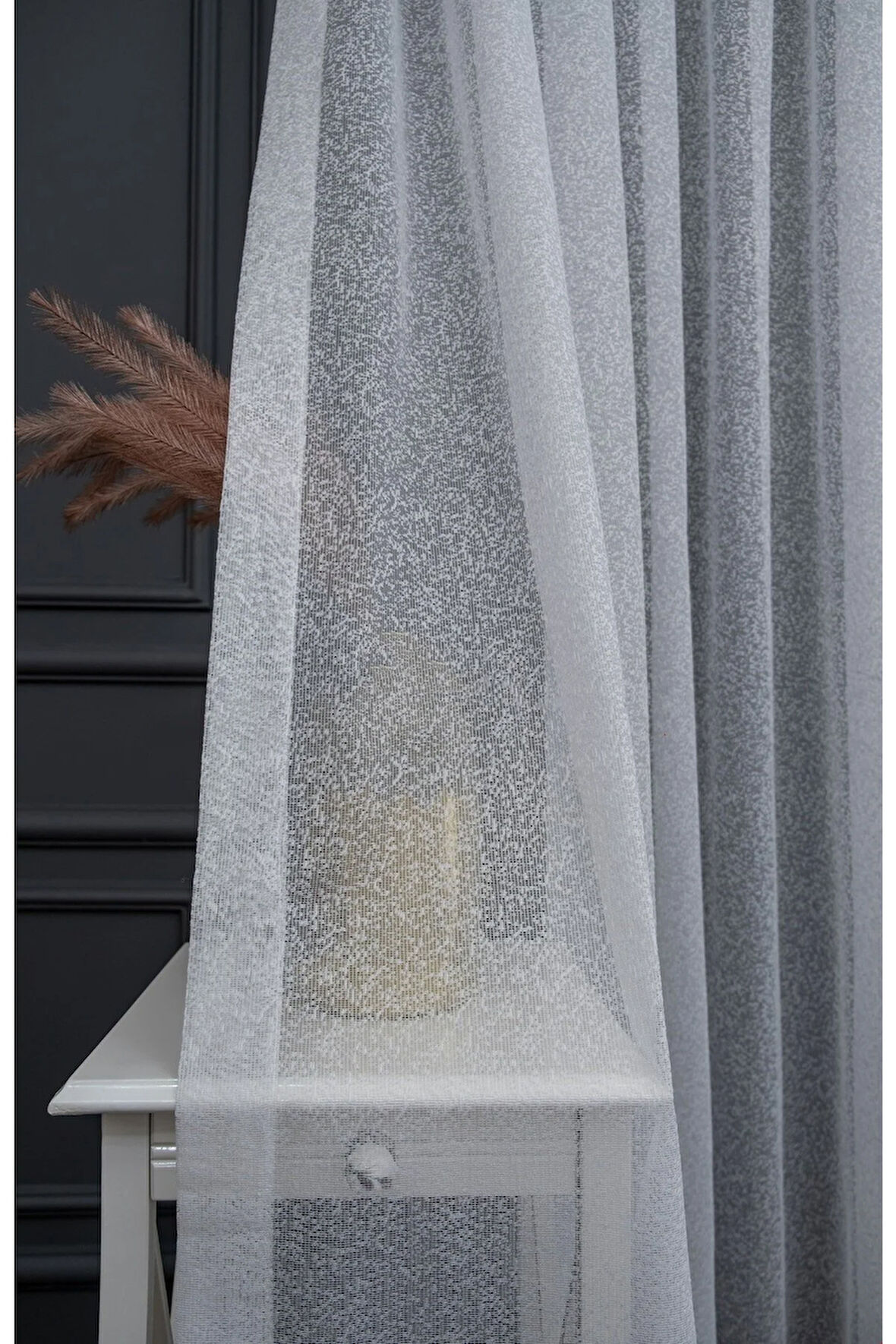 Karlı Desen 3 Kat Pileli Ütü Istemez Tül Perde Model Tasarım Çeşit Renk Tül