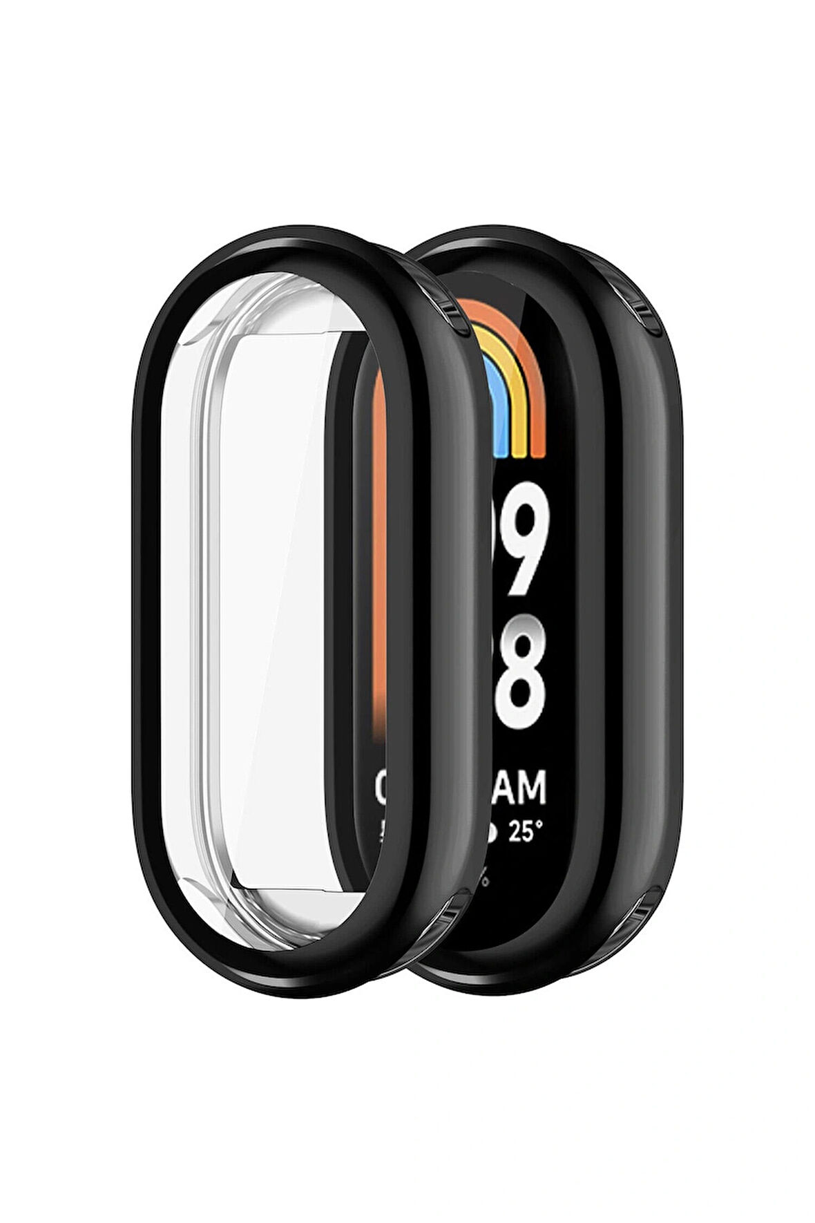 Xiaomi Mi Band 8 ile Uyumlu Kasa Ve Ekran Koruyucu 360 Tam Koruma Silikon Kılıf