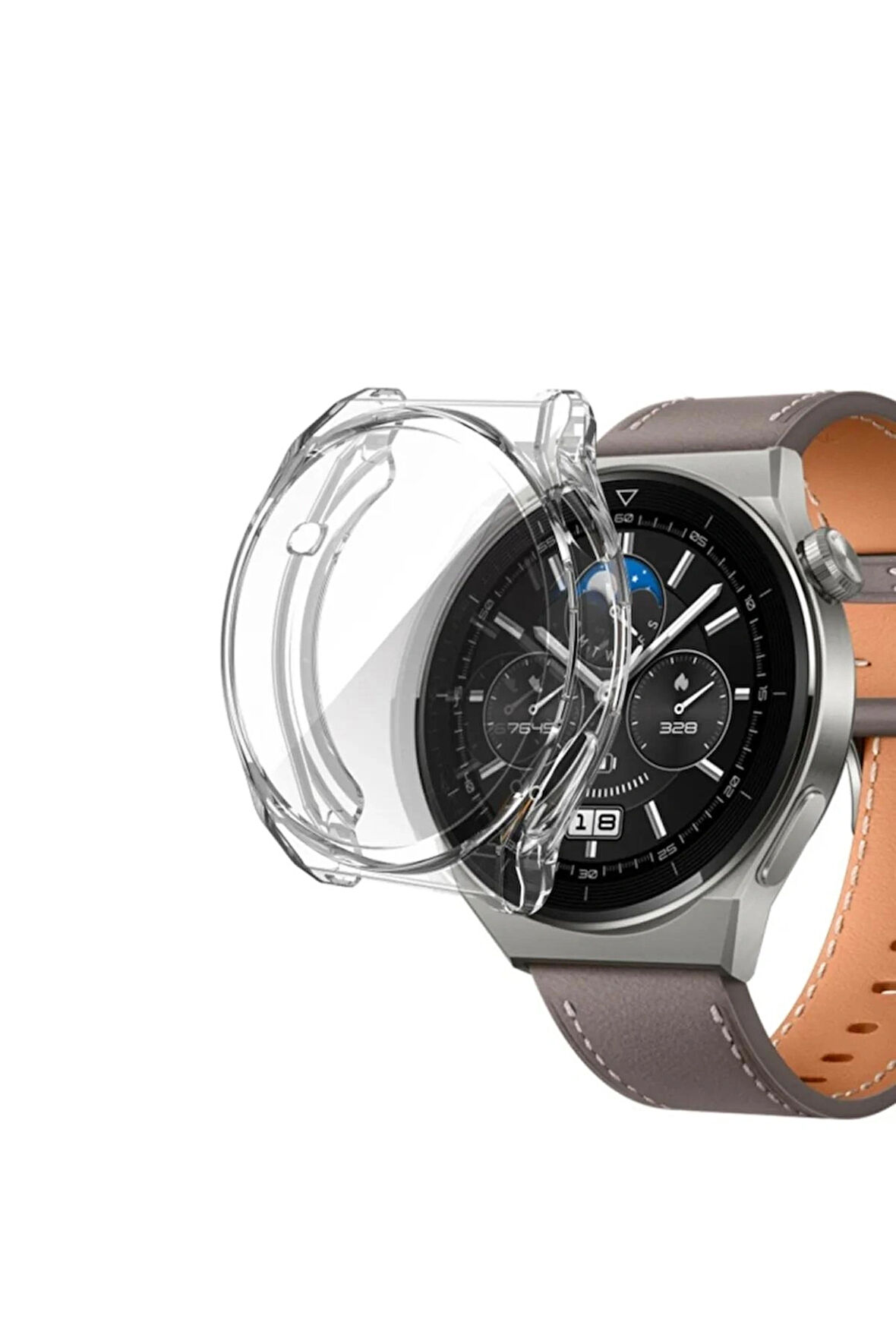 Huawei Watch Gt3 Pro 46mm ile Uyumlu Kasa Ve Ekran Koruyucu 360 Tam Koruma Silikon Kılıf