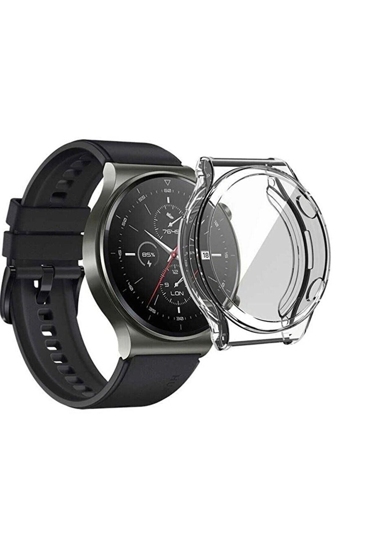 Huawei Watch Gt2 Pro ile Uyumlu Kasa Ve Ekran Koruyucu 360 Tam Koruma Silikon Kılıf