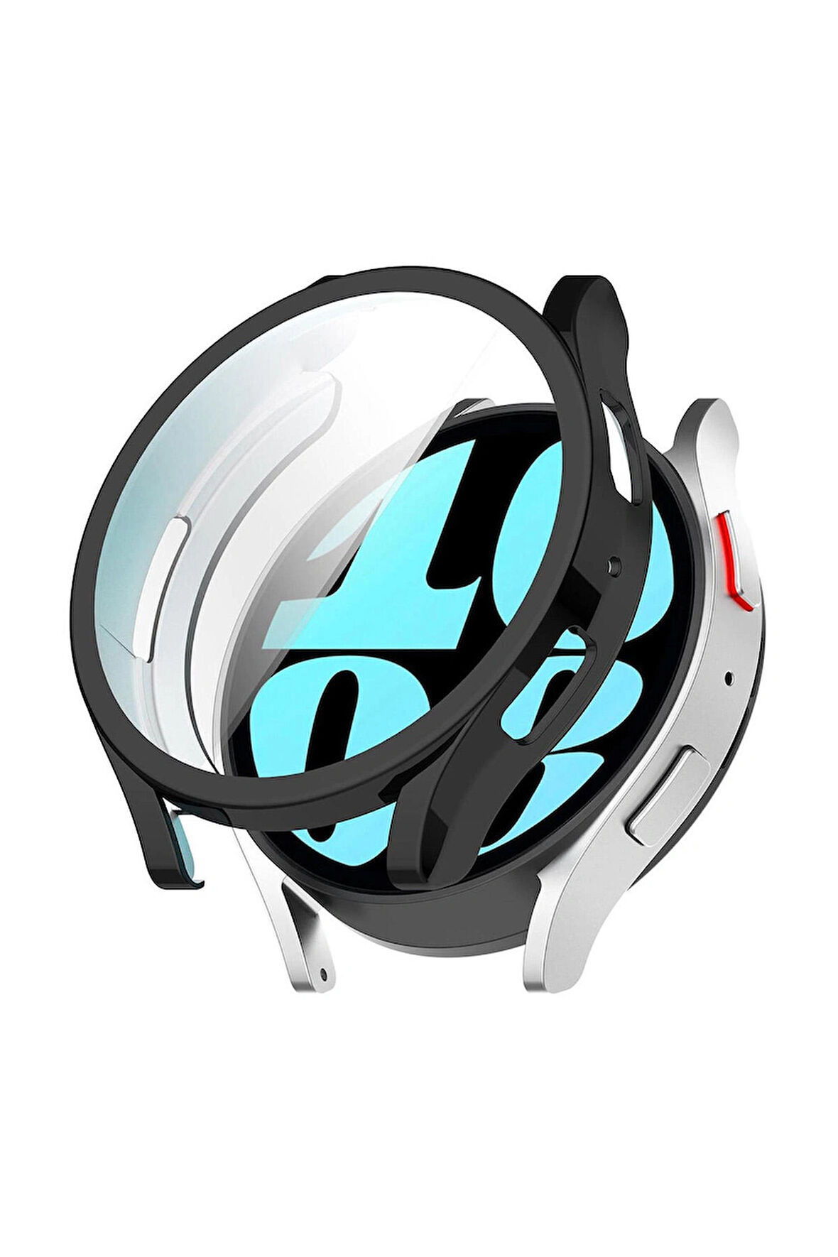 Samsung Galaxy Watch 6 40mm ile Uyumlu Kasa Ve Ekran Koruyucu 360 Tam Koruma Silikon Kılıf