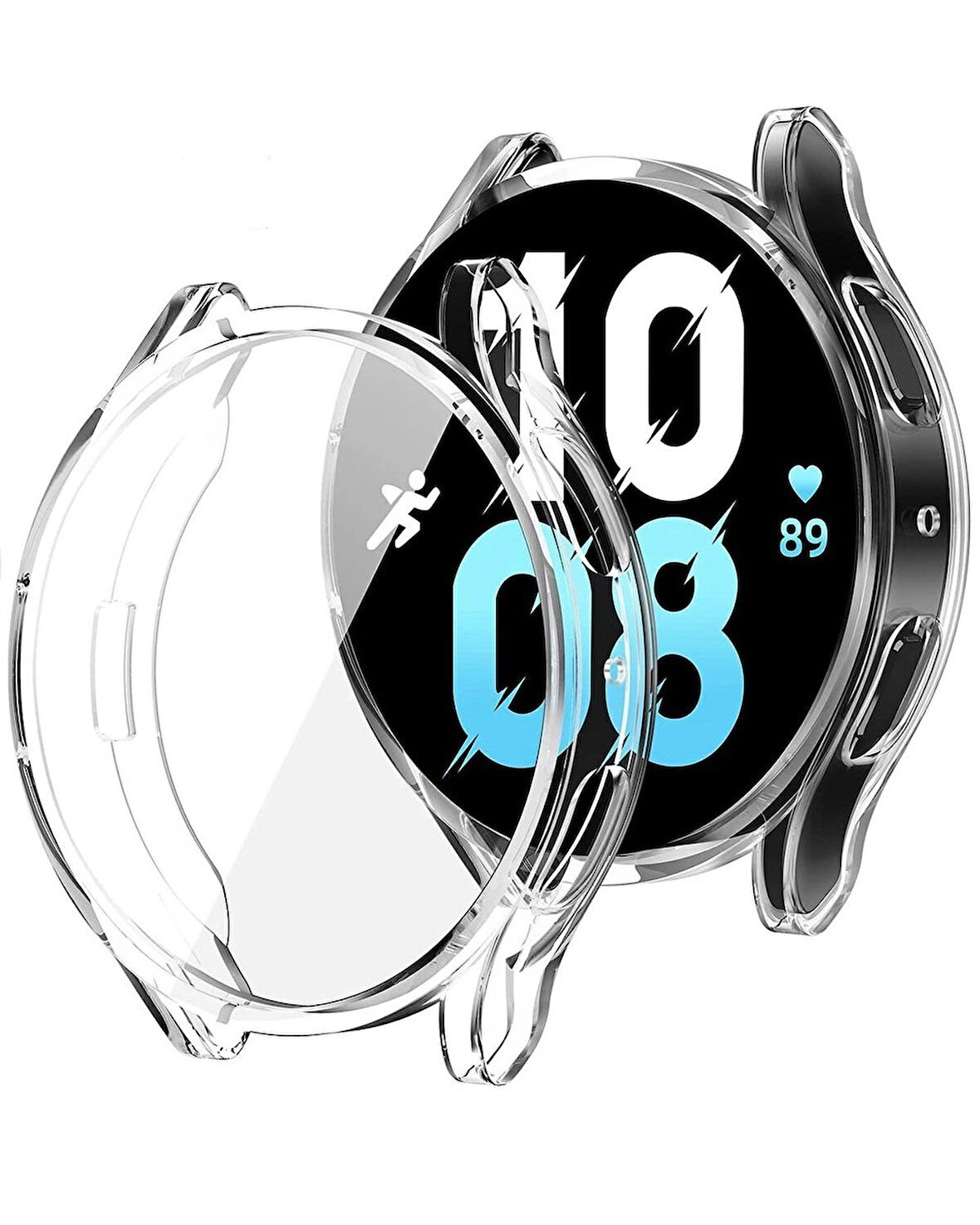 Samsung Galaxy Watch 5 40mm ile Uyumlu Kasa Ve Ekran Koruyucu 360 Tam Koruma Silikon Kılıf