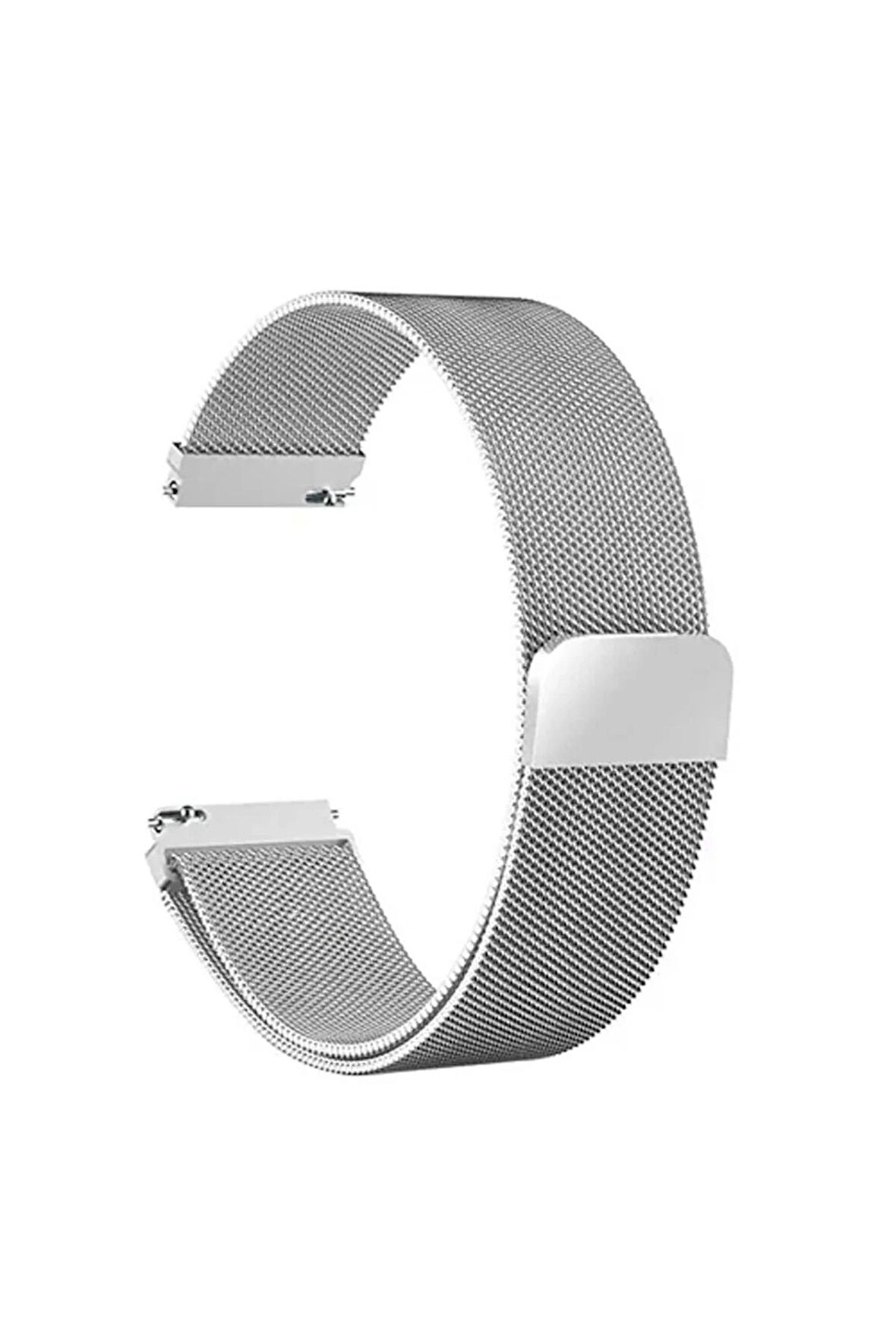 Amazfit GTR 42mm ile Uyumlu Kordon Hasır Metal Örgü Mıknatıslı Milano Kayış