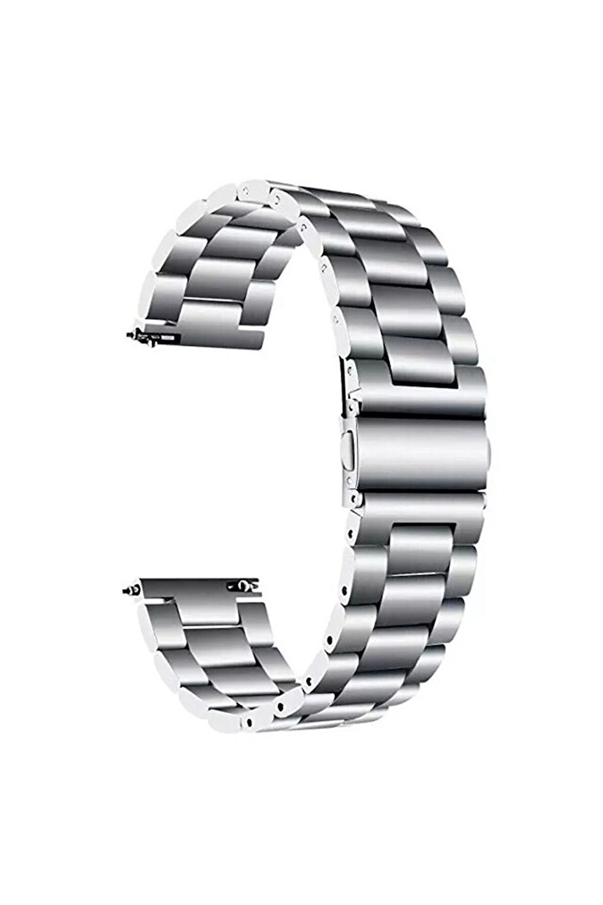 Amazfit GTR 42mm ile Uyumlu Kordon Klasik Baklava Model Paslanmaz Çelik Metal Kayış