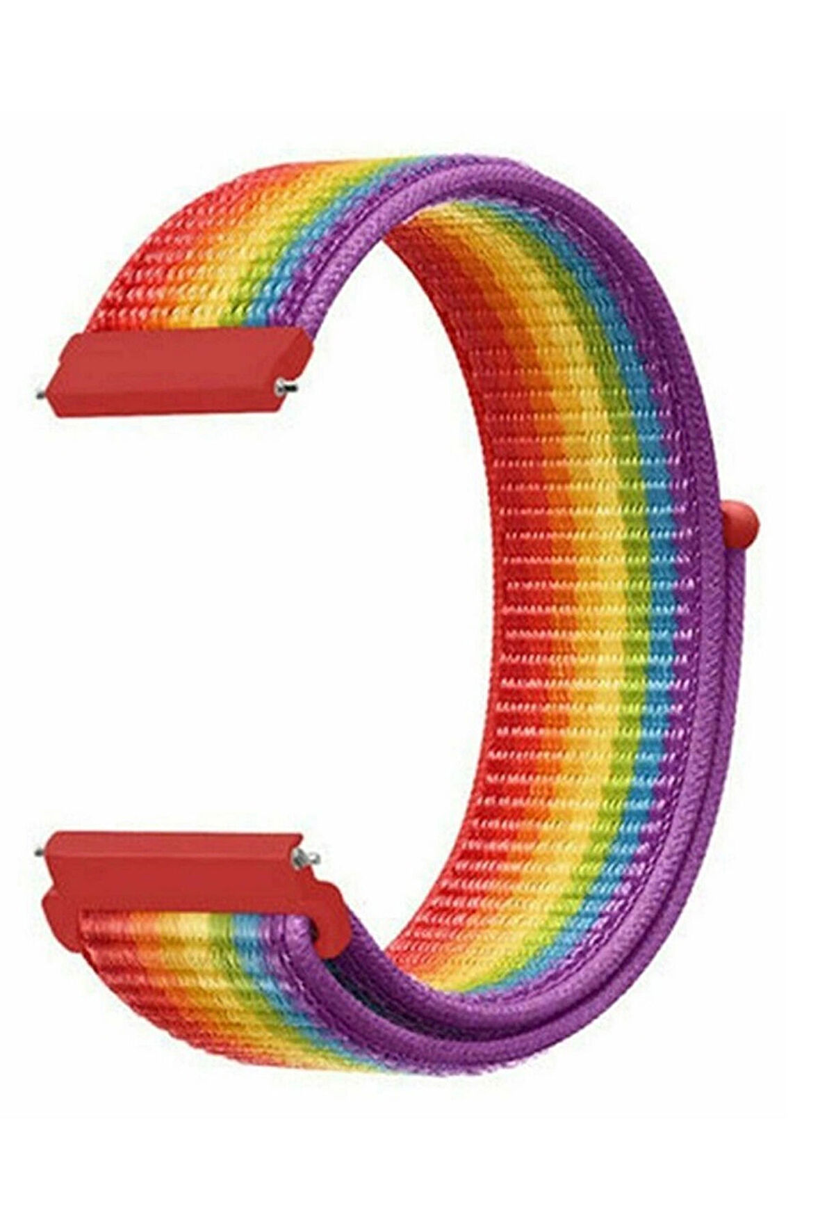 Huawei Watch Gt3 Pro 43mm Seramik ile Uyumlu Kordon Kumaş Desenli Cırt Cırtlı Spor Kayış