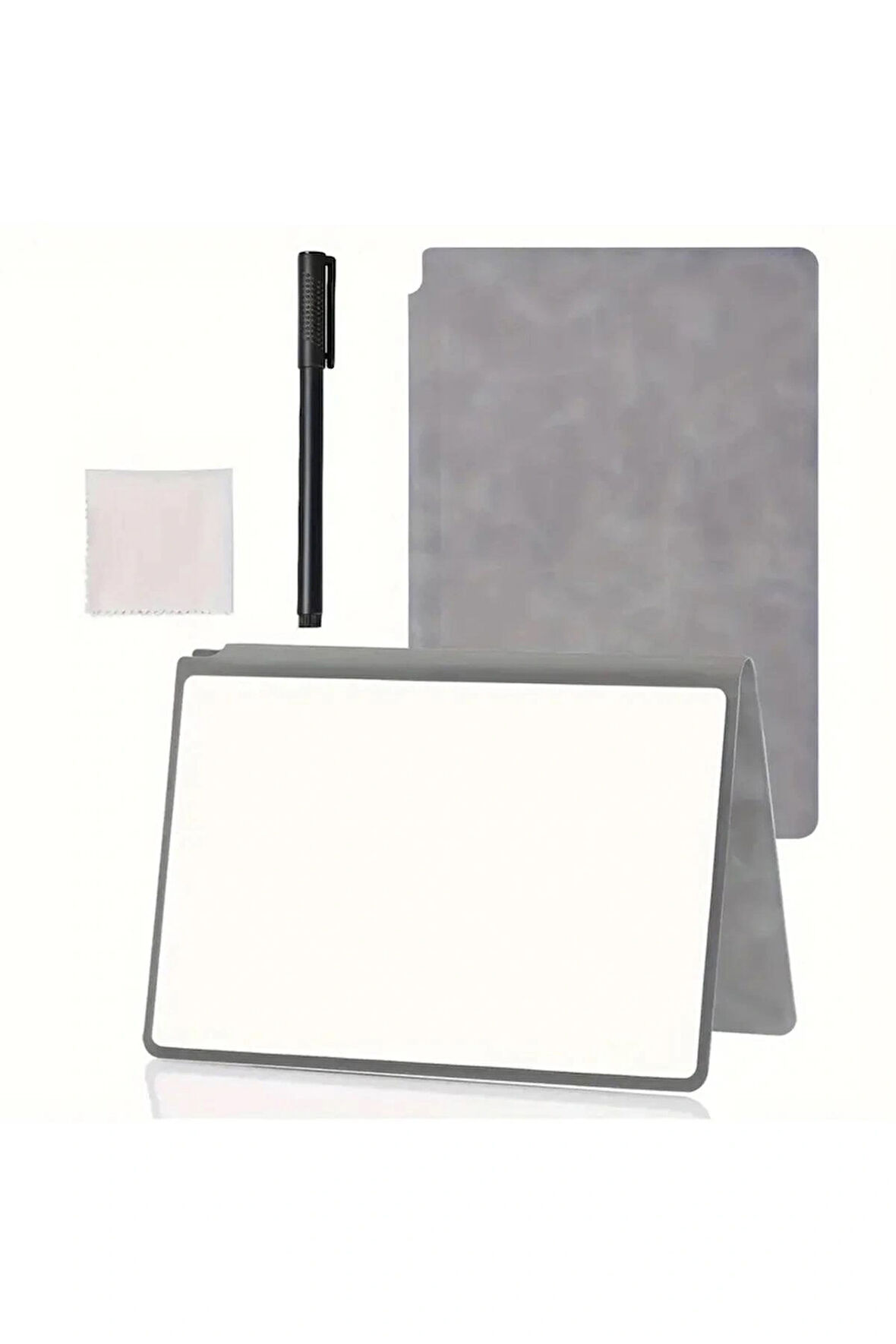 3´lü set Çift Taraflı Silinebilir Beyaz Tahta Seti Kalem ve Yumuşak Kılıf ile PU