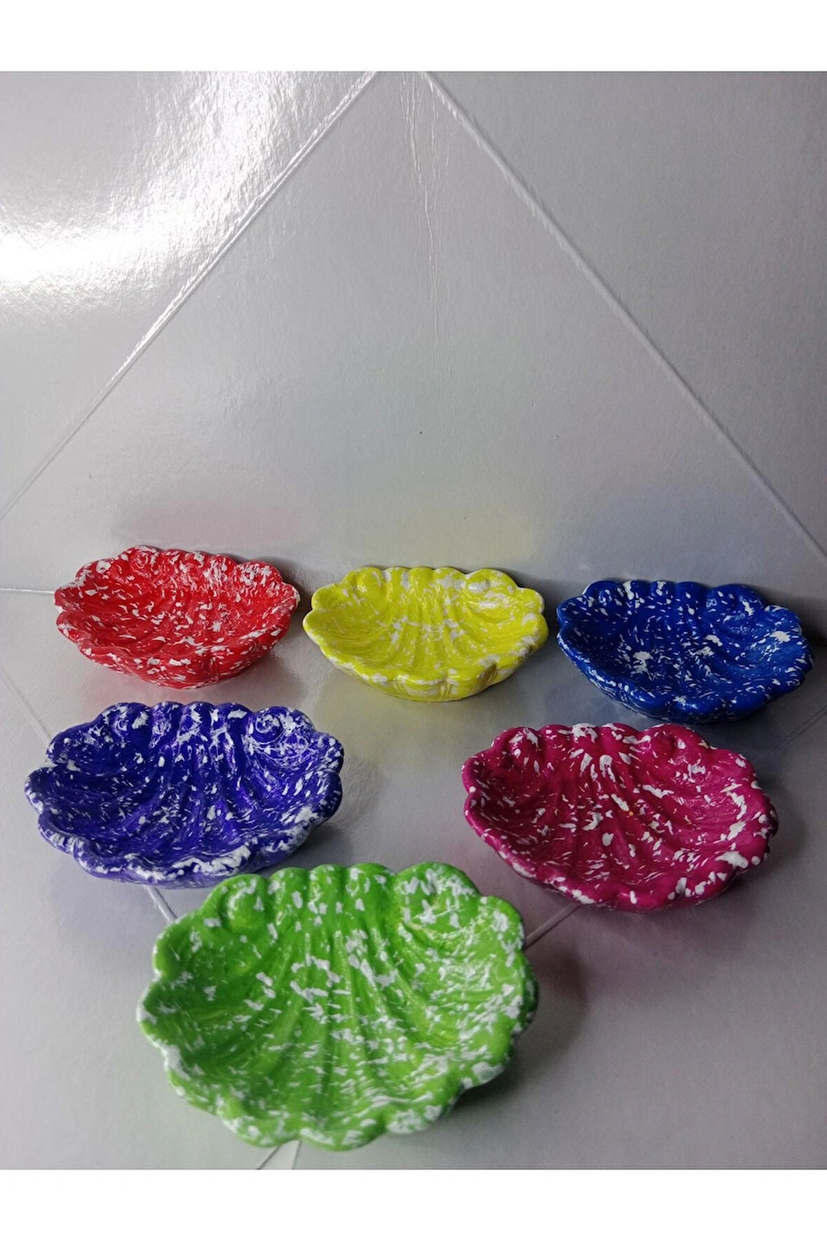 6 Adet İstiridye Model Dekoratif Obje Takı Tabağı