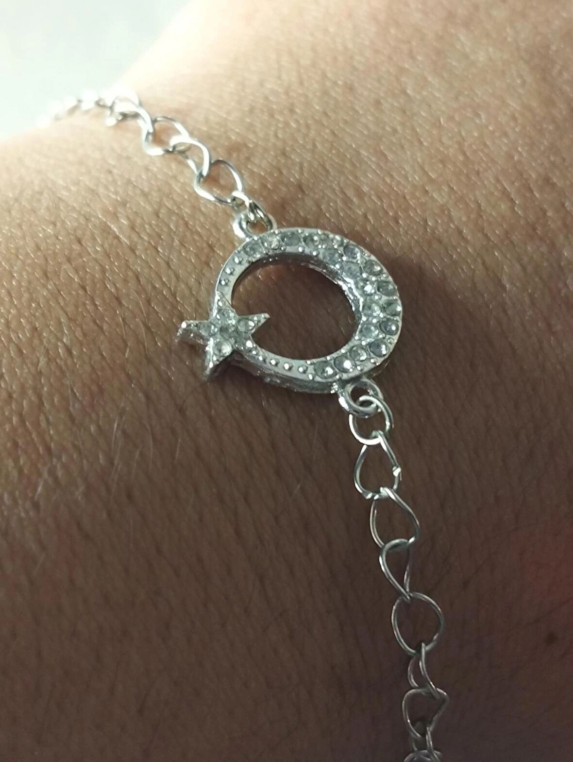 Zirkon taşlı Ayyıldız bileklik