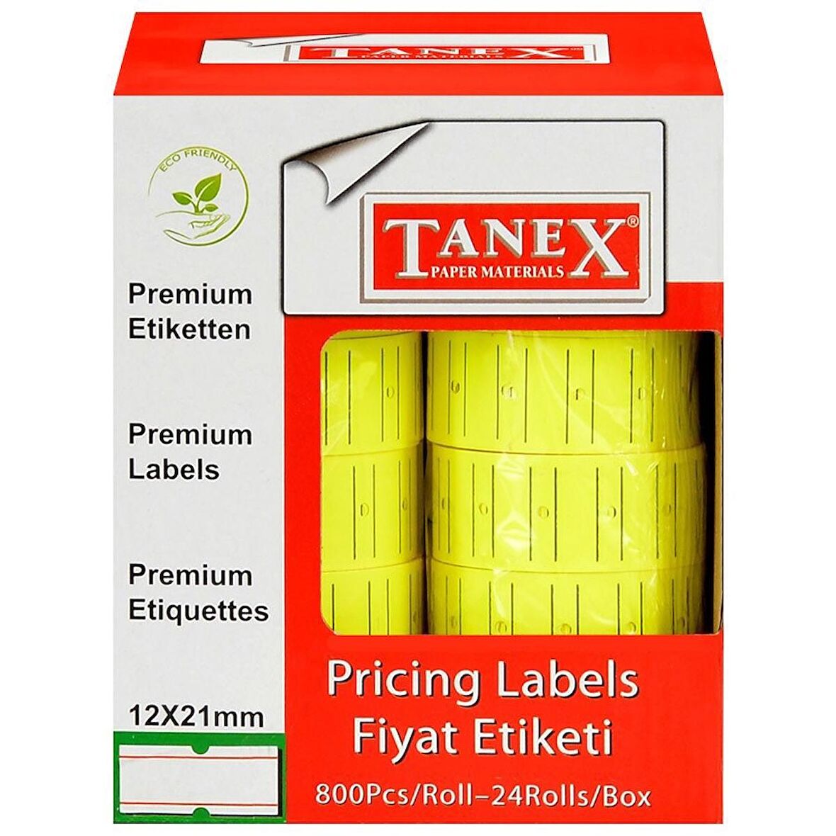 Tanex Motex Fiyat Etiketleme Makinası Sarı Floresan Renk Etiketi