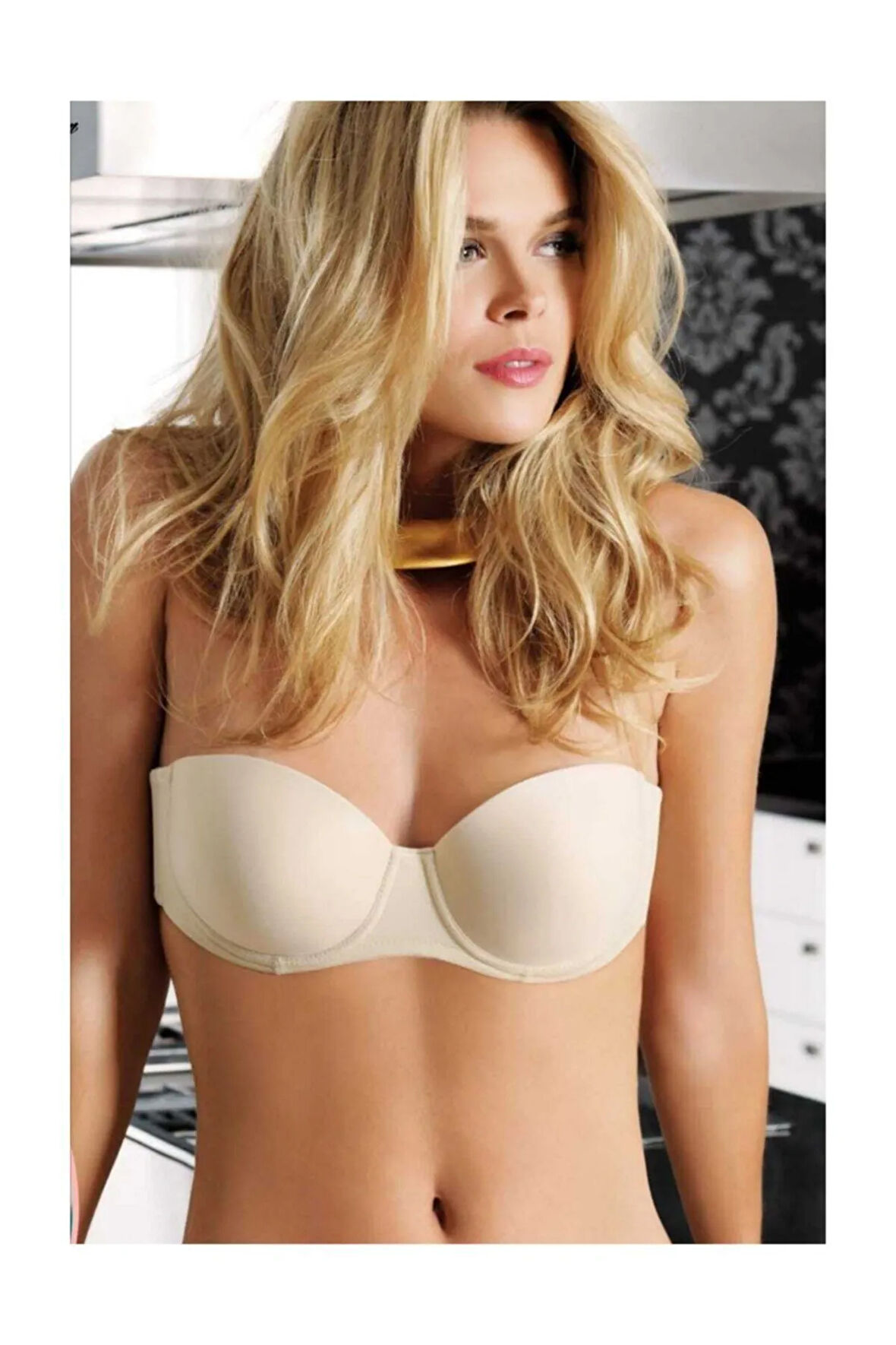 Kadın Beyaz Straplez Dolgusuz Sütyen 2550