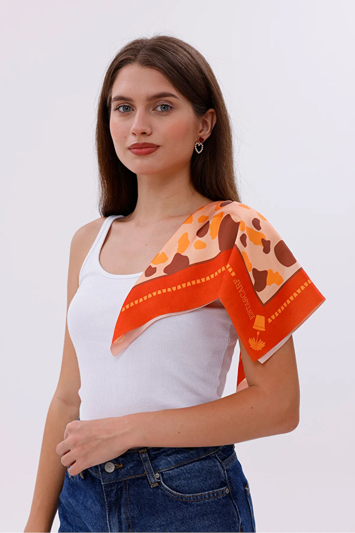 Turuncu Terrazzo - Berlin Model Fular Estascarf