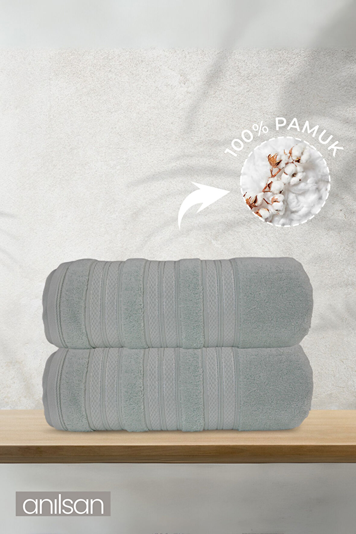 2'li Tavora Banyo Havlusu - 70x140 Cm, 570gr, %100 pamuk, Spa Ve Otel Havlusu, Günlük Kullanıma Uygun