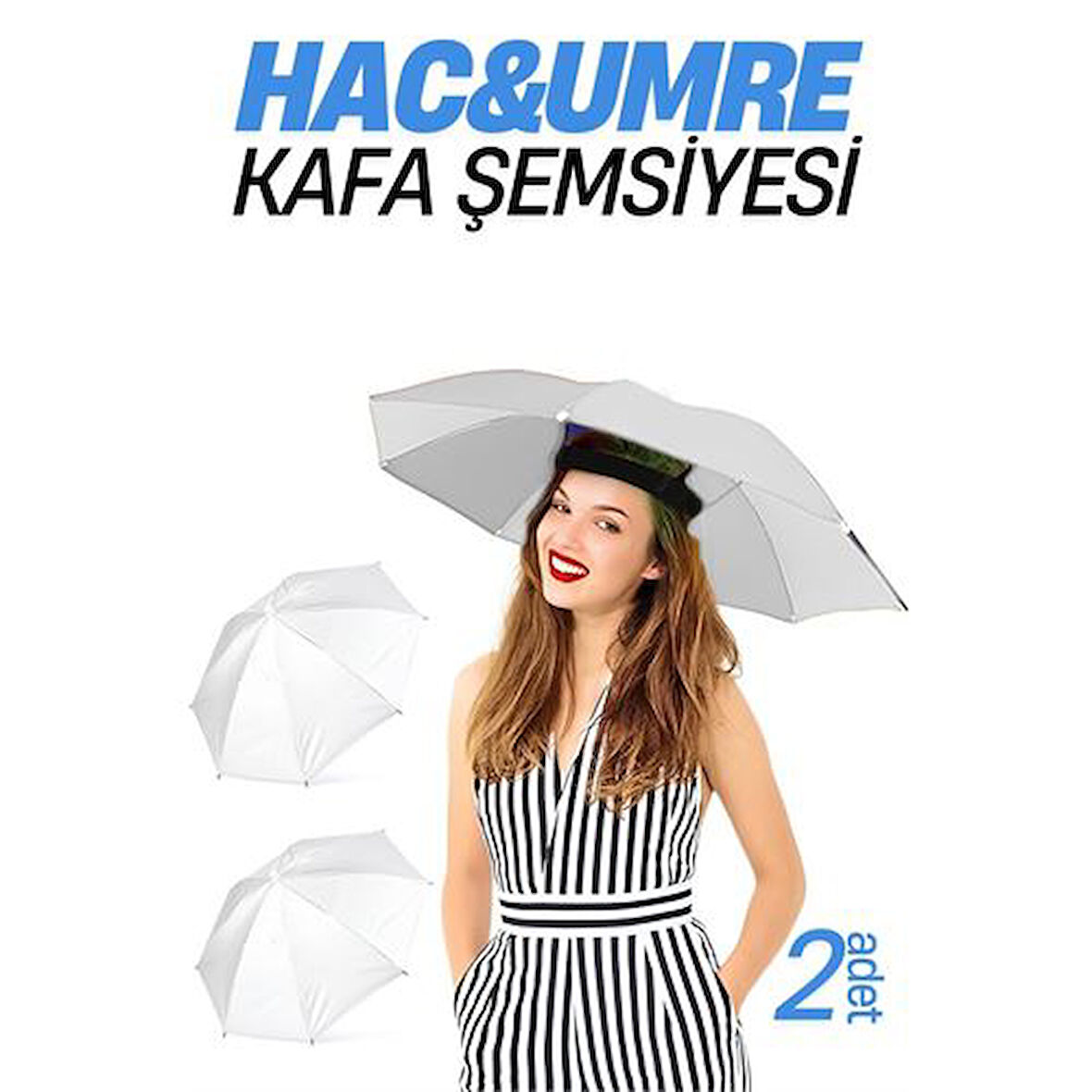 Hac Umre Kafa Şemsiyesi Güneş Koruma Şemsiyesi 2 adet