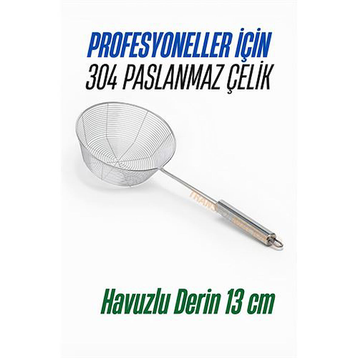 Derin Kevgir Havuzlu Süzgeç 304 Paslanmaz Çelik 13 cm